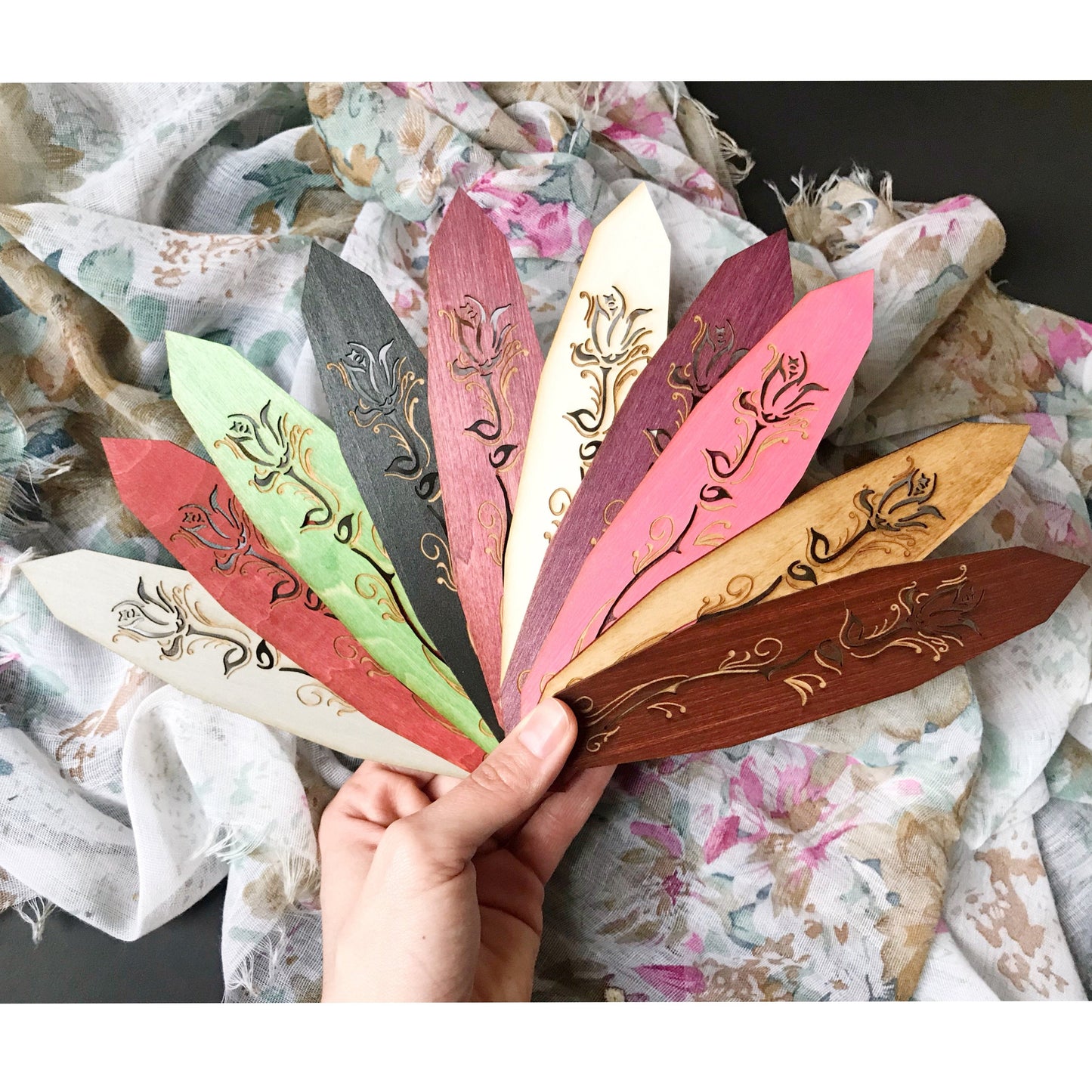 Rose Wooden Bookmark