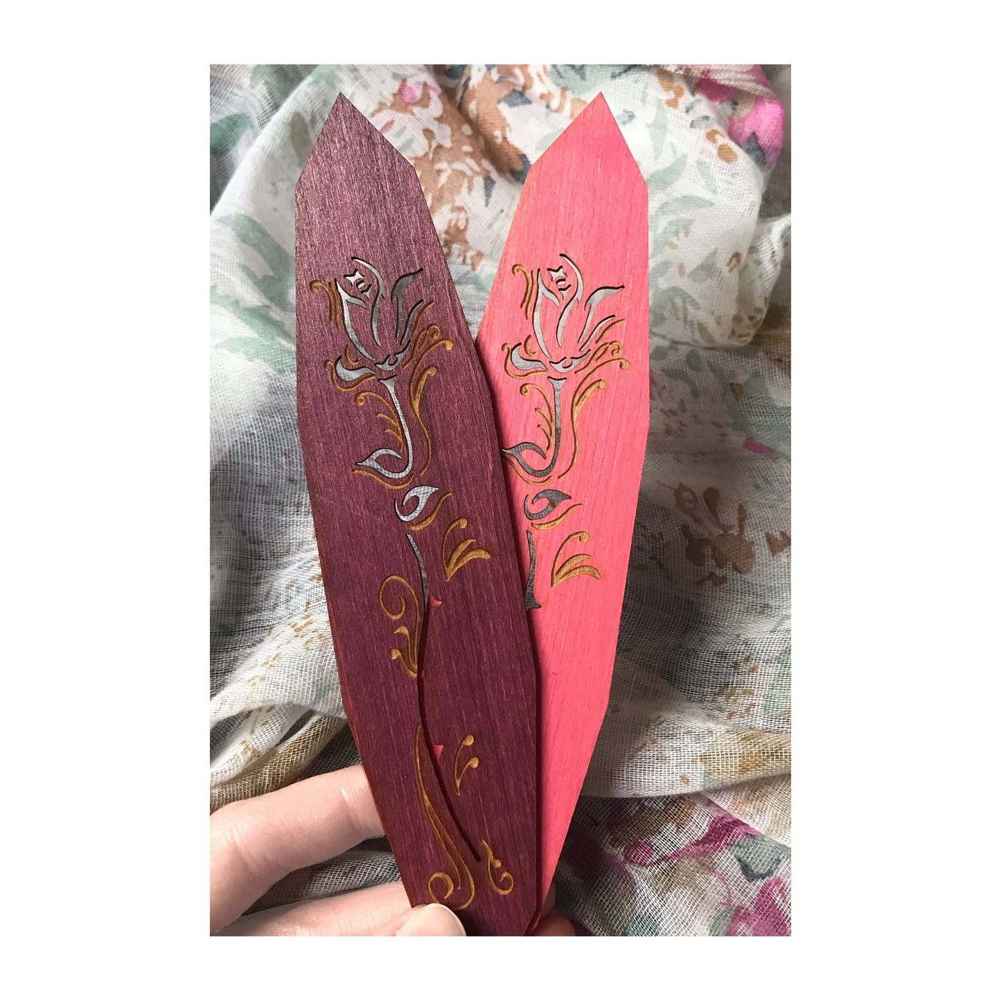 Rose Wooden Bookmark