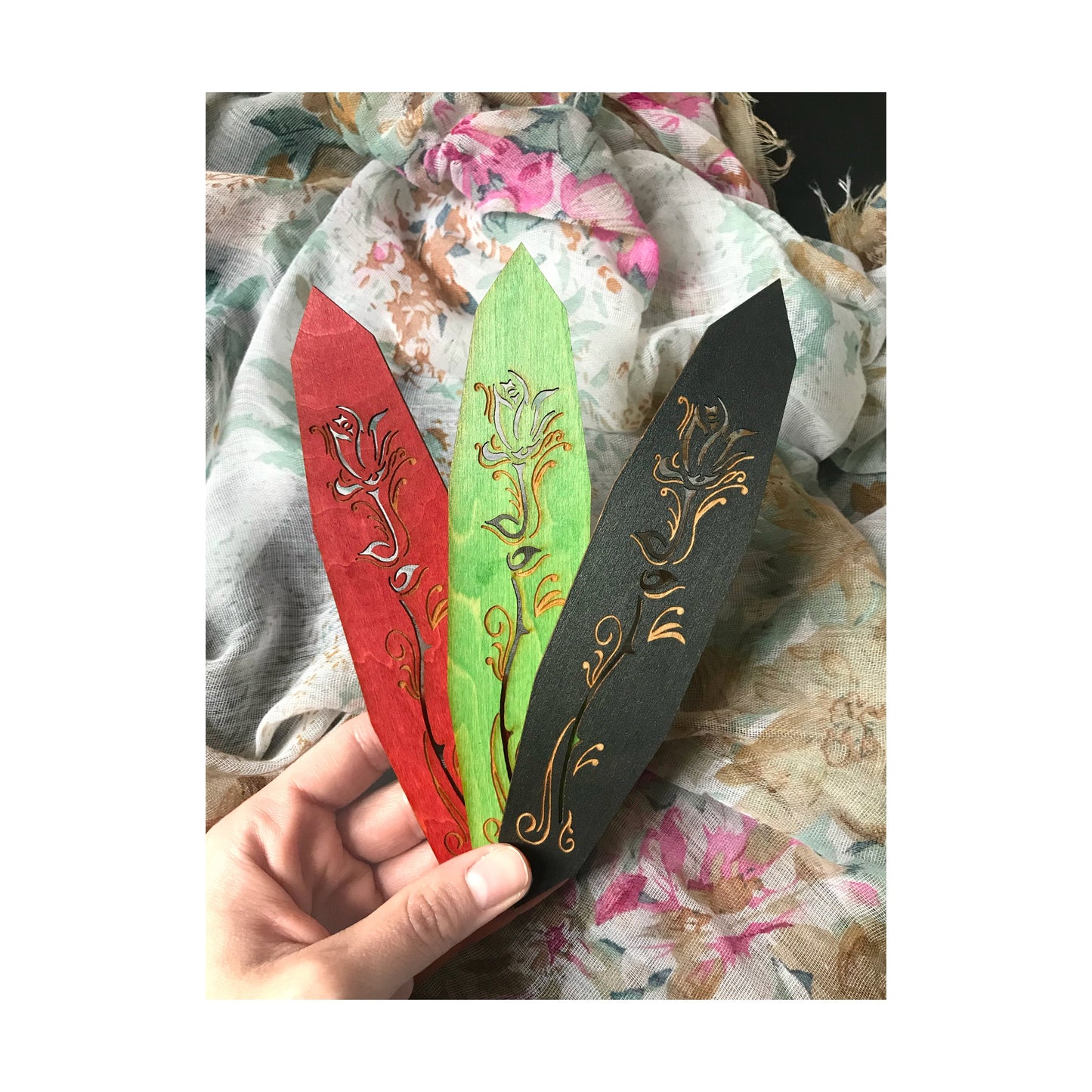Rose Wooden Bookmark