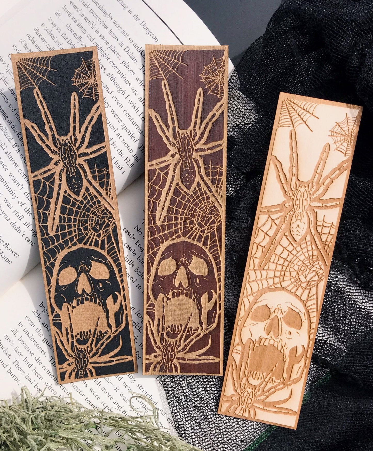 Spider Wooden Bookmark