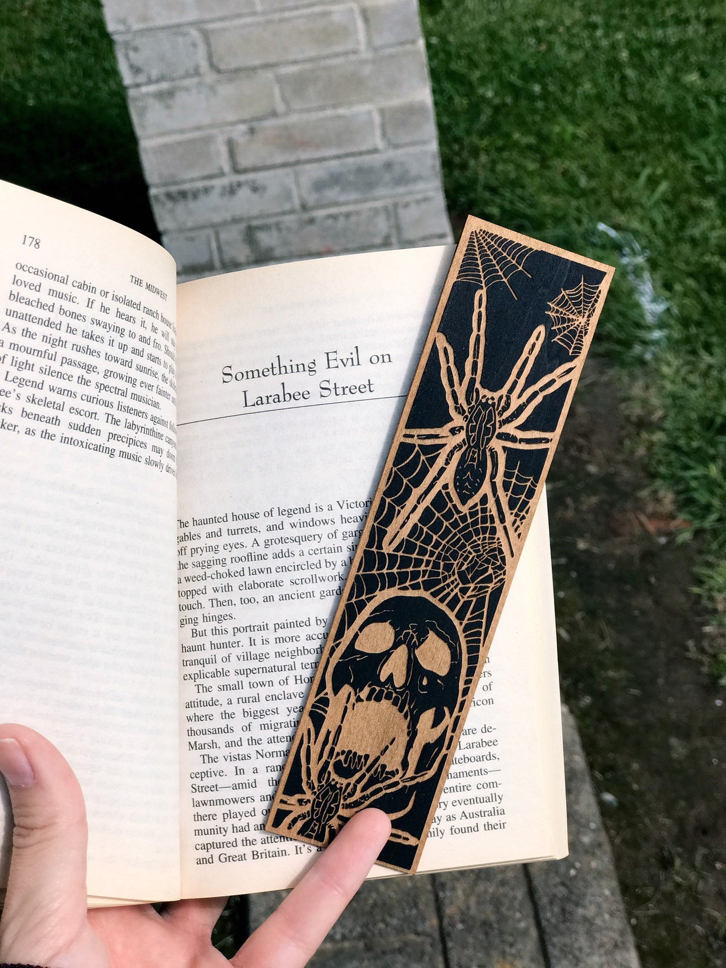 Spider Wooden Bookmark