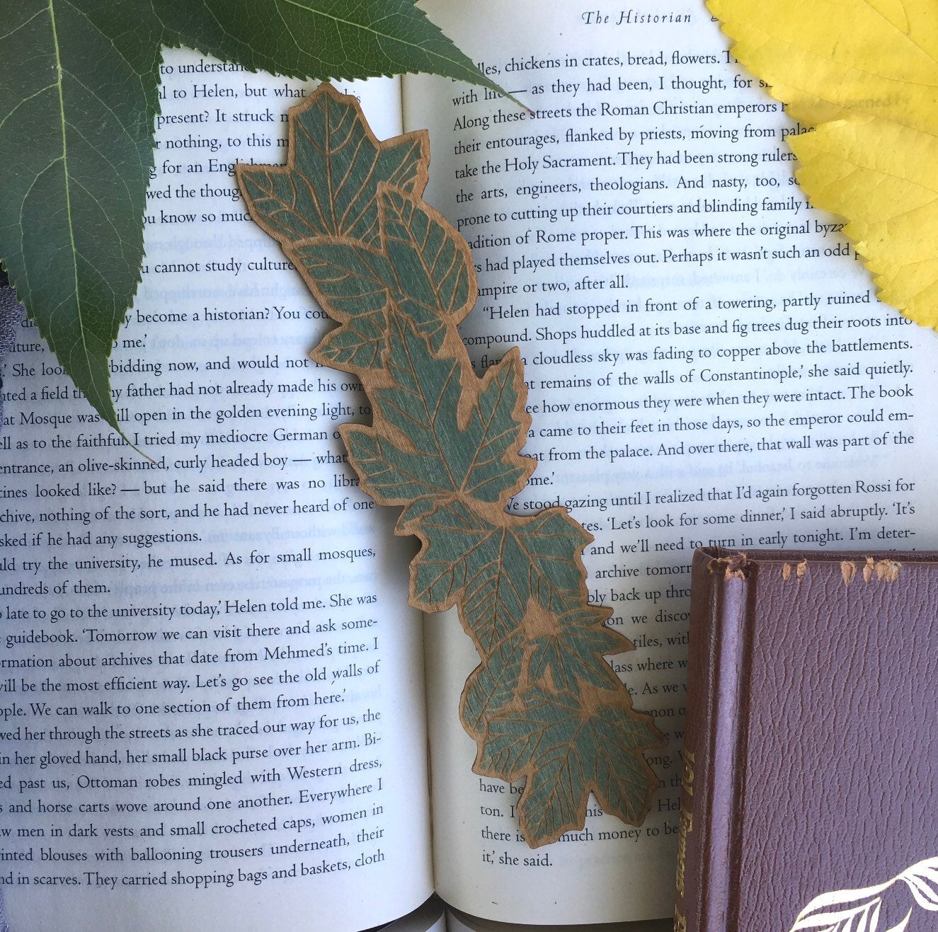 Autumn Leaves Wooden Bookmark