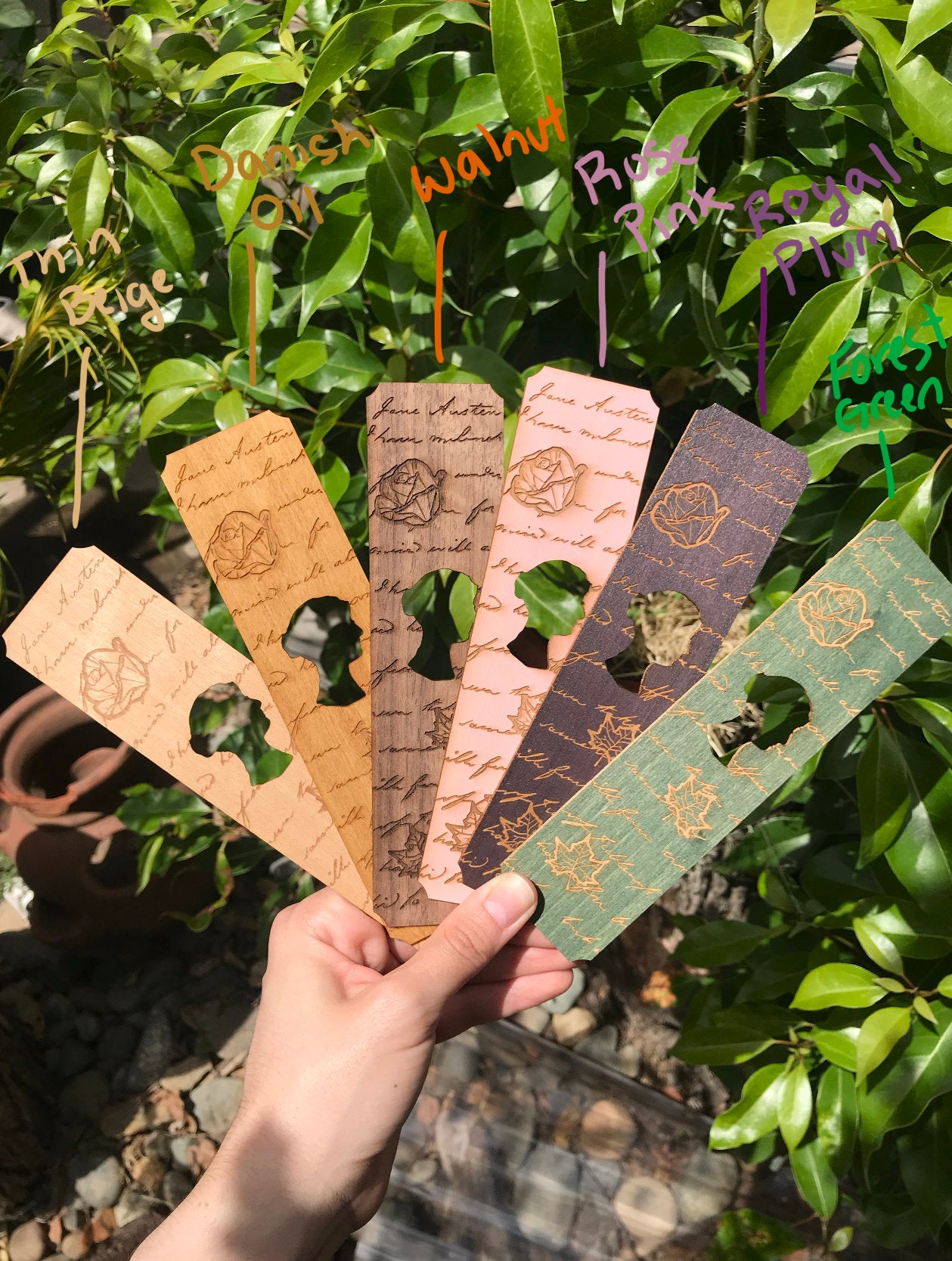 Jane Austen Wooden Bookmark