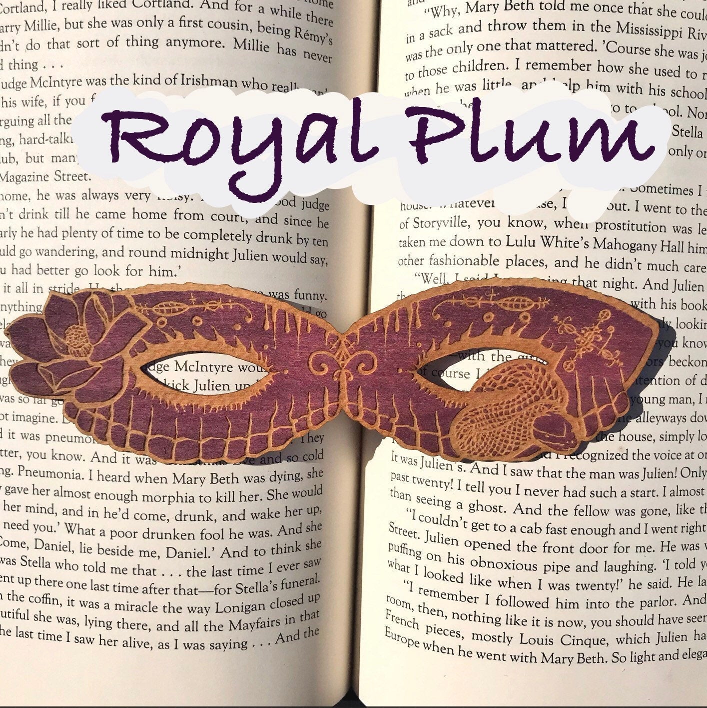 VooDoo Queen Masque Wooden Bookmark