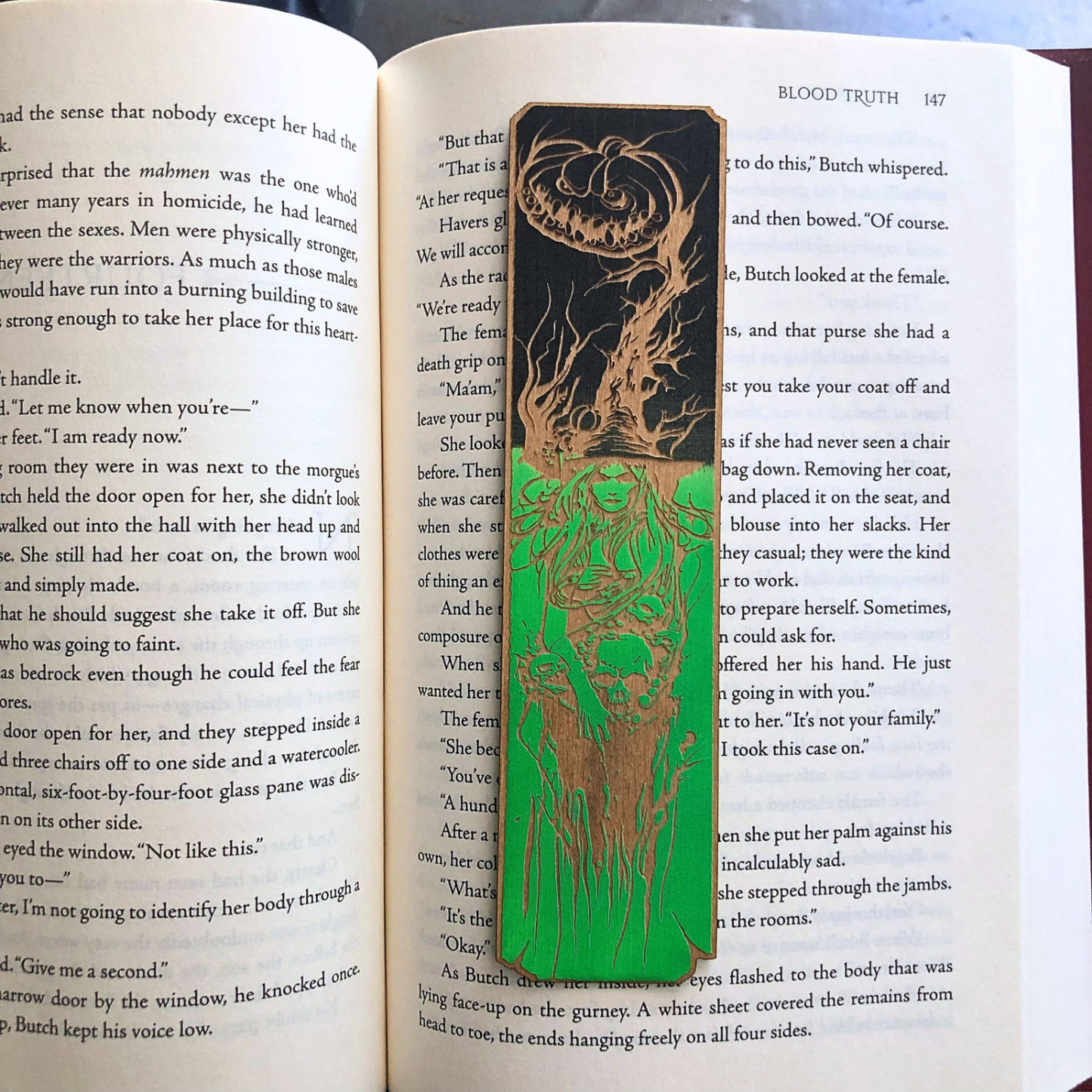 Halloween Witch Wooden Bookmark