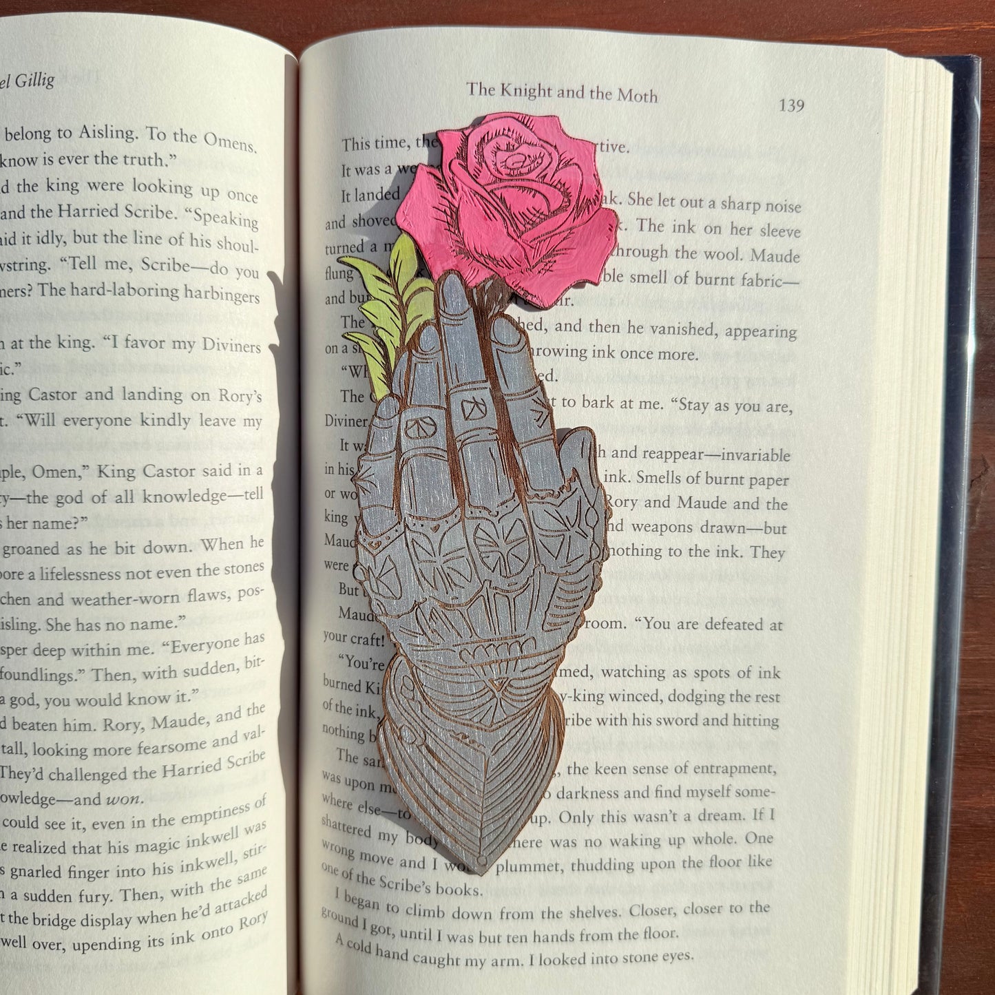 Knight's Hand Wooden Bookmark