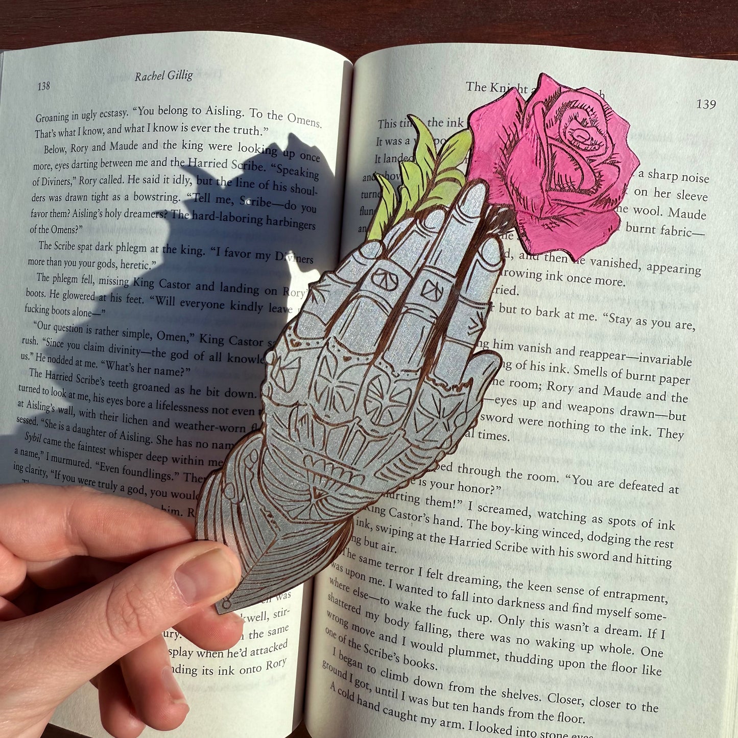 Knight's Hand Wooden Bookmark