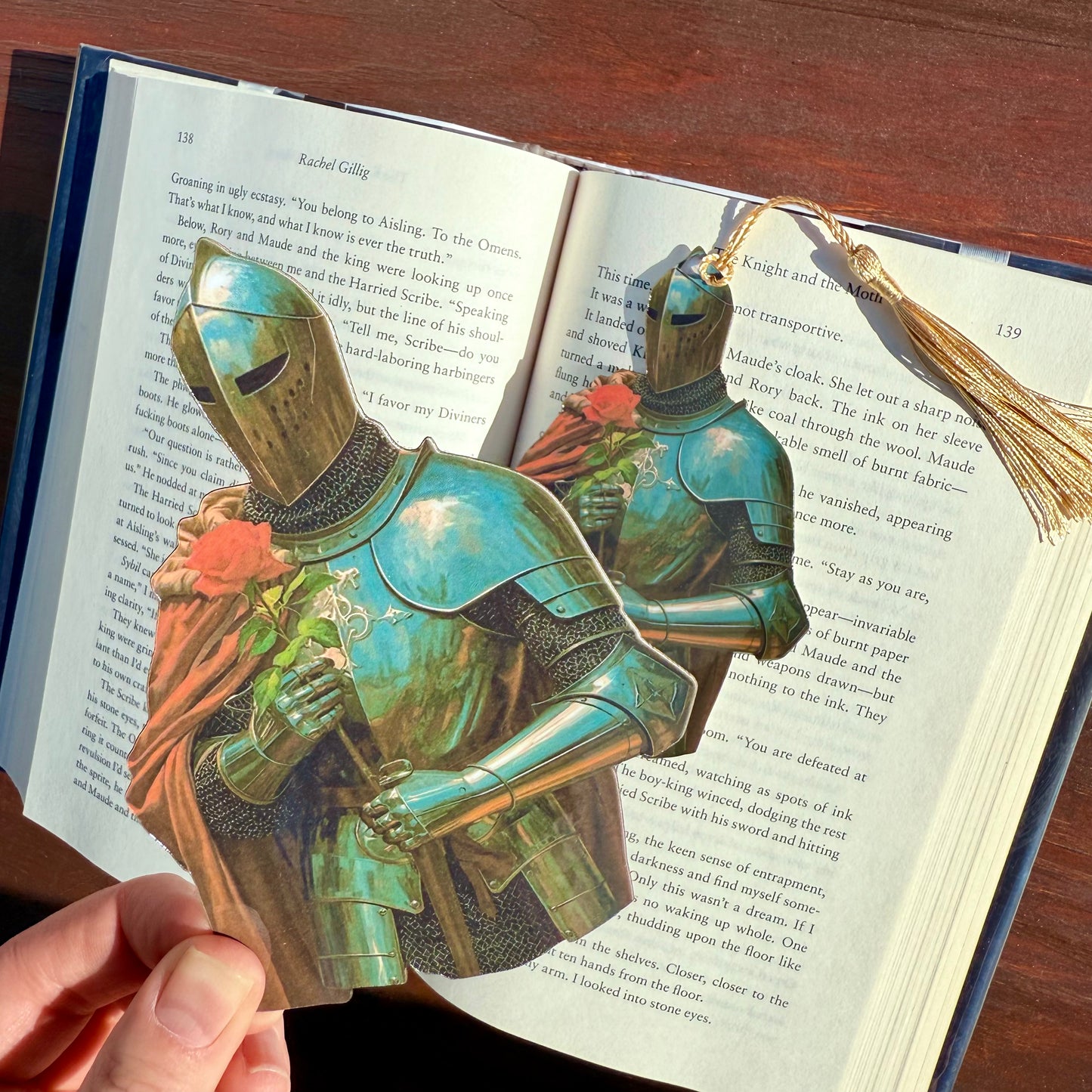 Knight and Rose Paper Bookmark