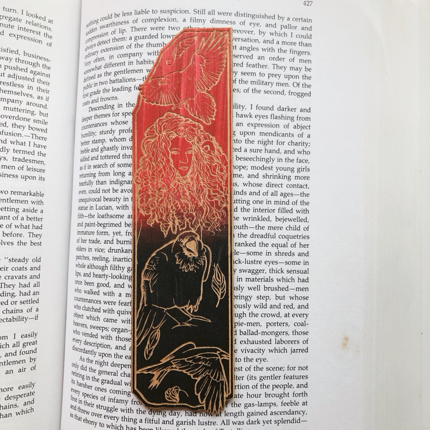 Morrigan Wooden Bookmark
