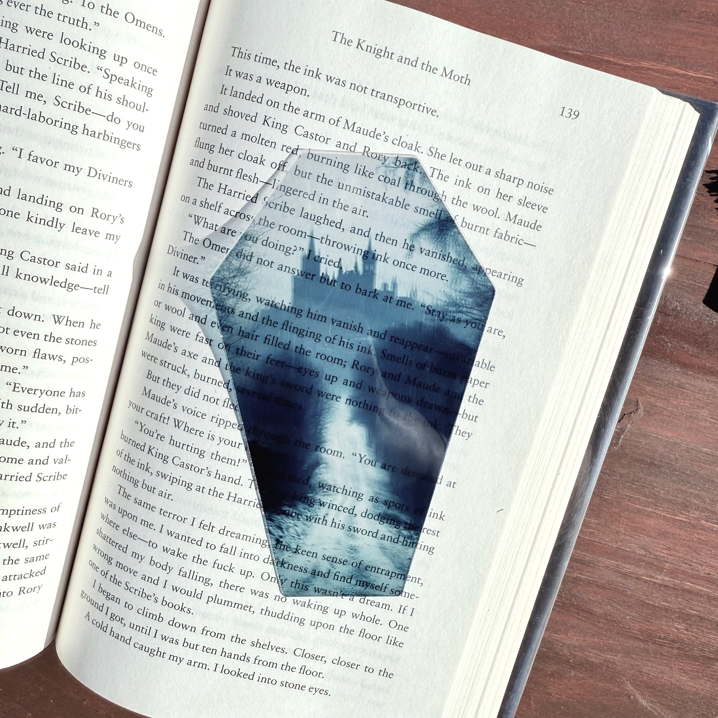 Gothic Castle Clear Coffin Bookmark