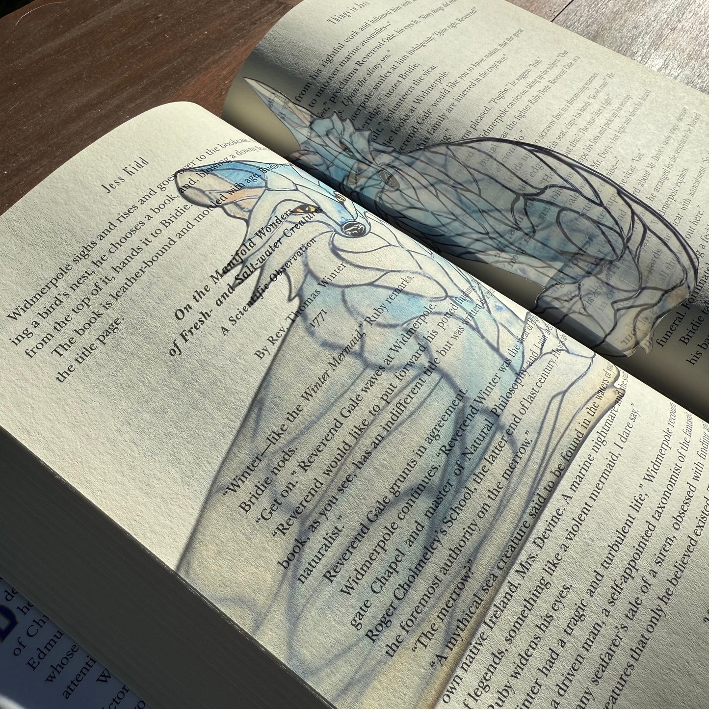 Arctic Fox Stained Glass paper bookmark