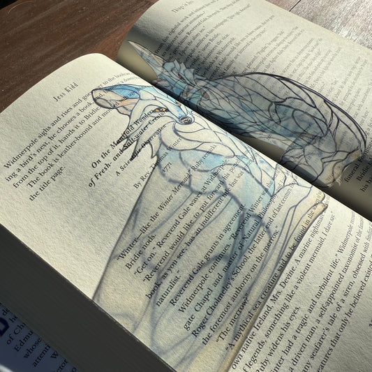 Arctic Fox Stained Glass paper bookmark