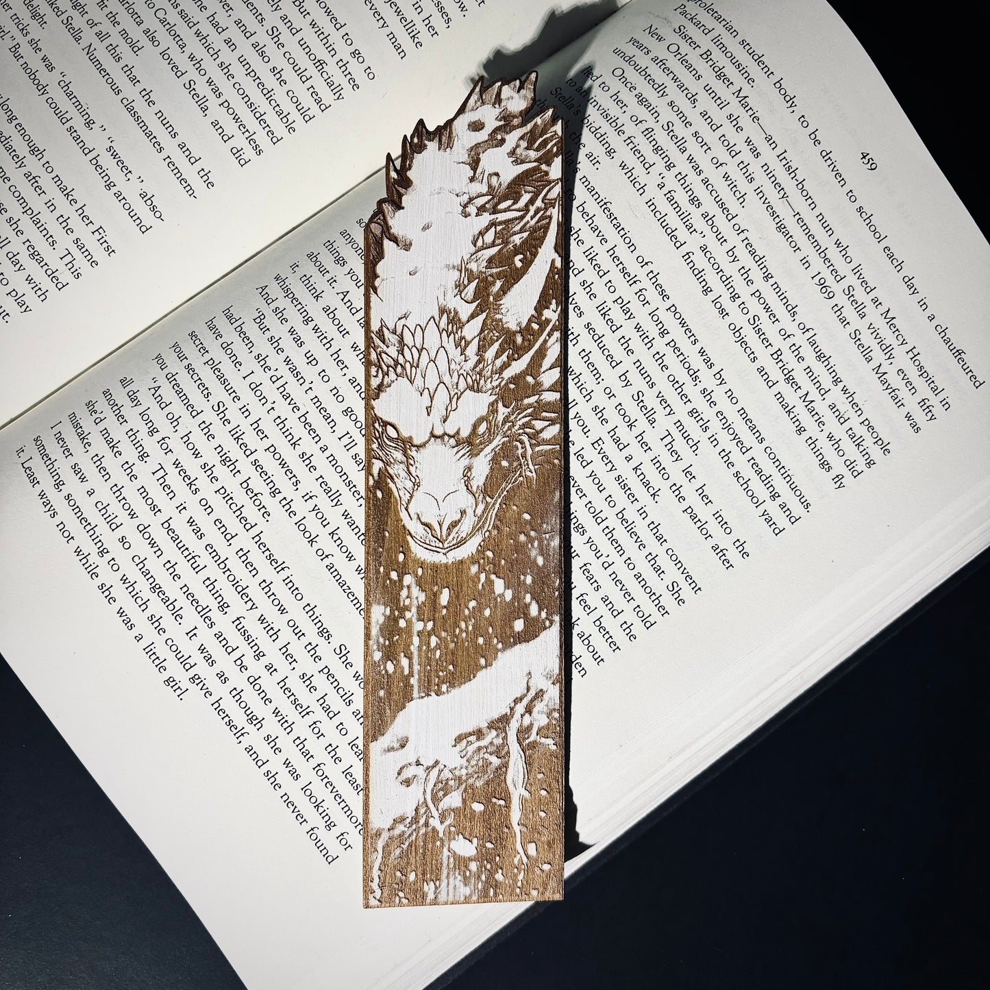 Snow Dragon Wooden Bookmark