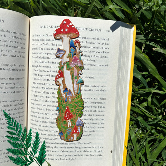 Mushroom Wooden Bookmark