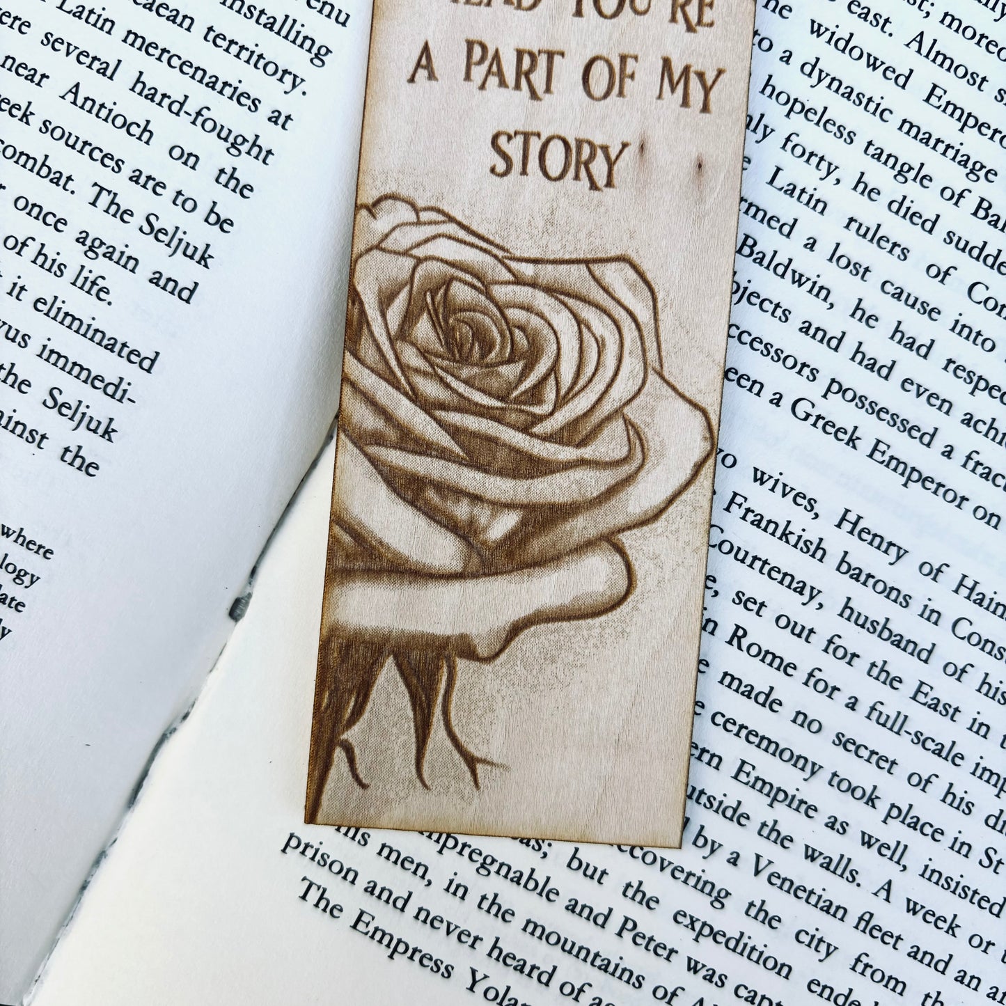 Personalized Rose Bookmark