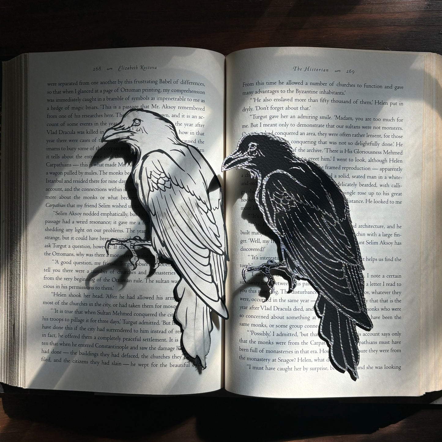 Crow Bookmark Faux Leather