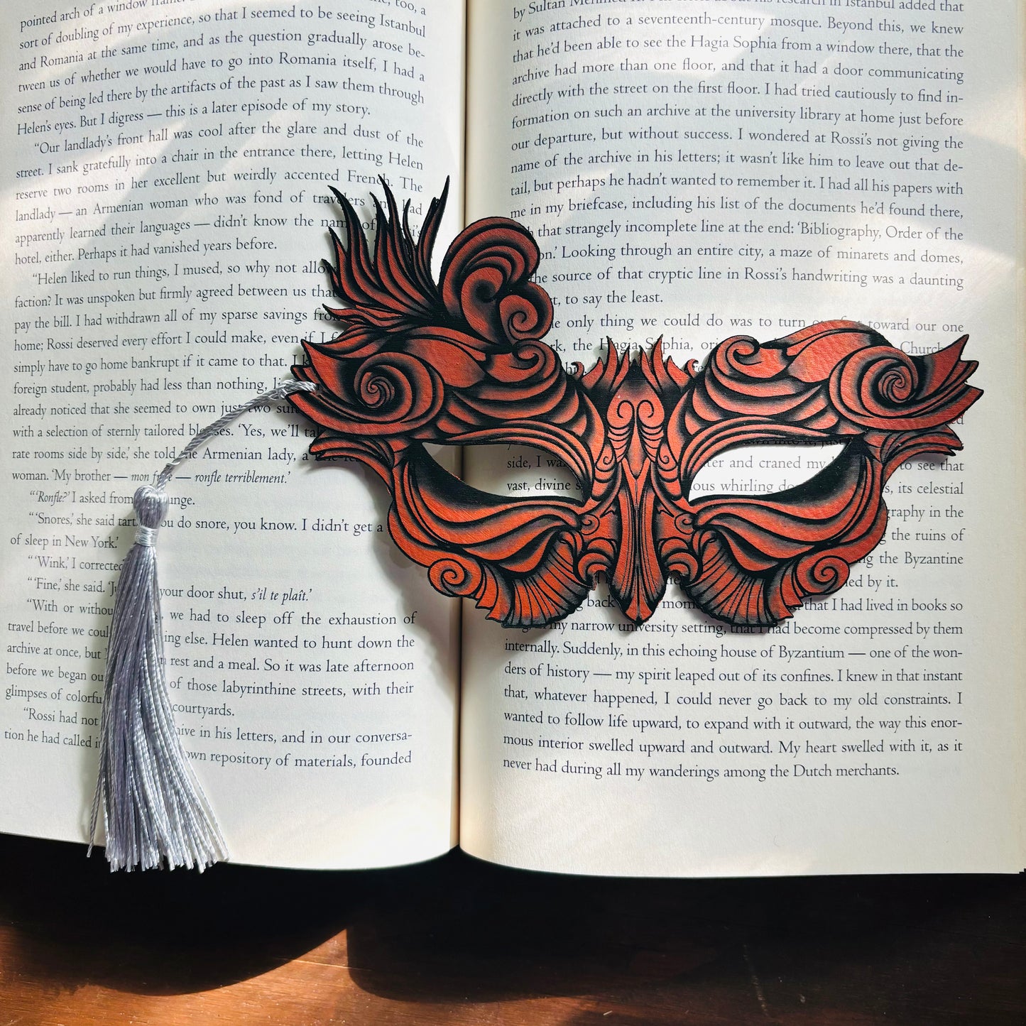 Nesta Mask Faux Leather Bookmark