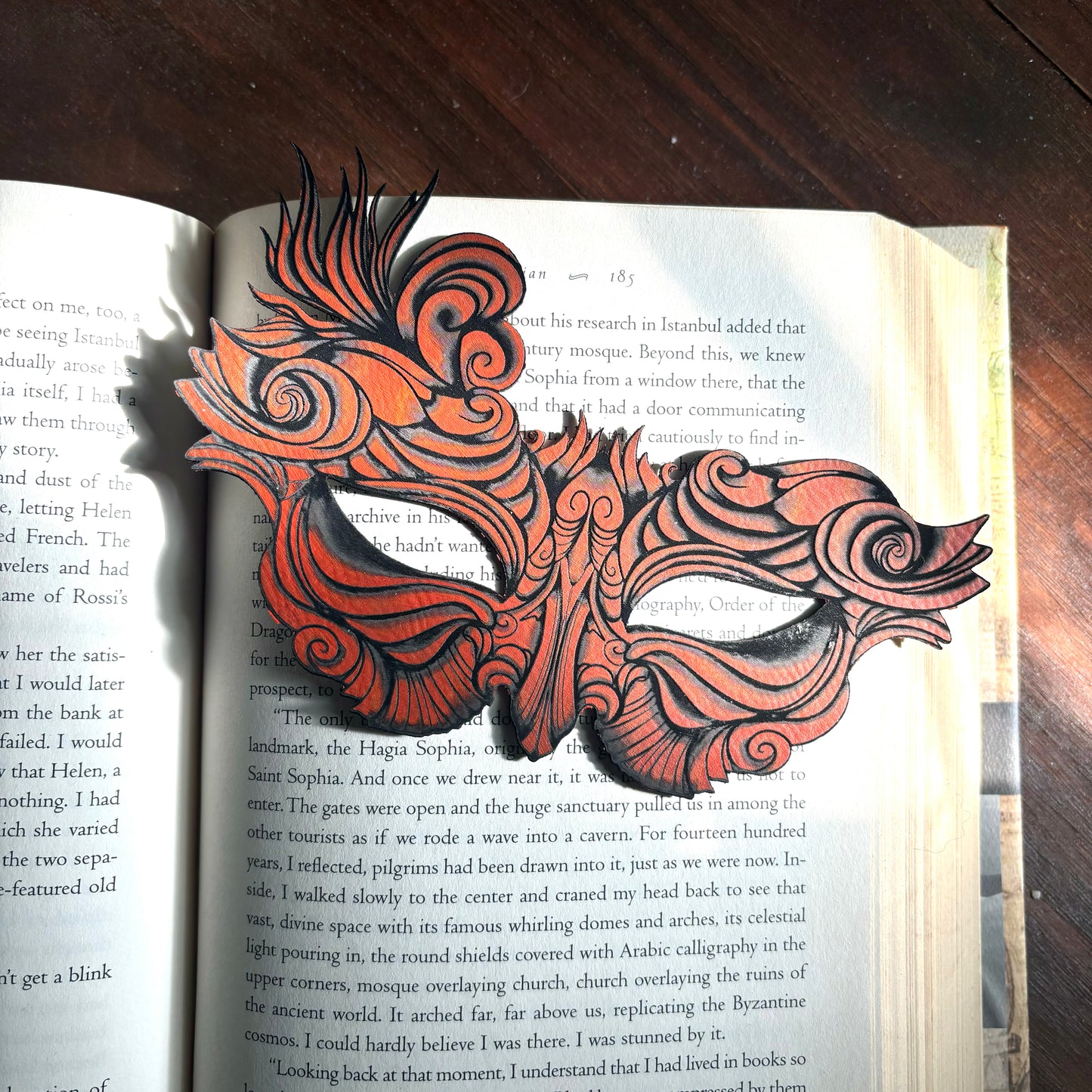 Nesta Mask Faux Leather Bookmark