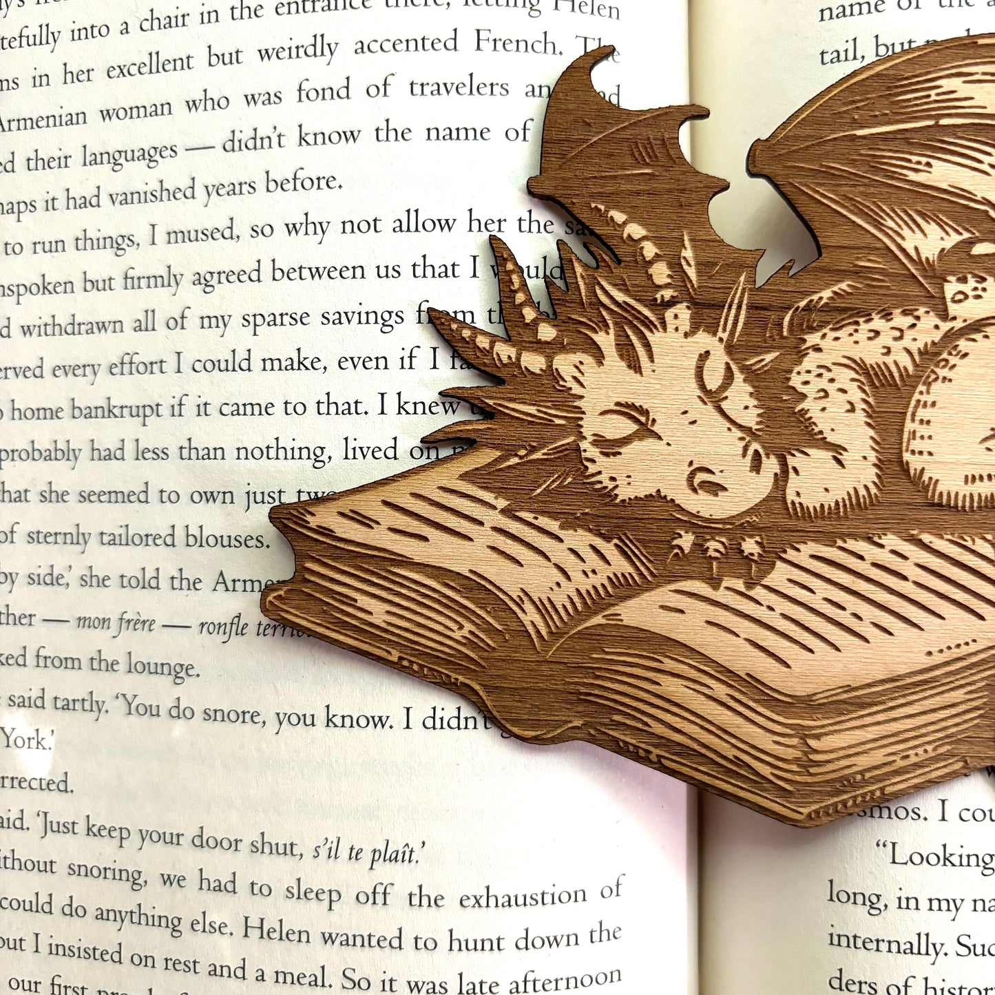 Sleeping Dragon Wooden Bookmark