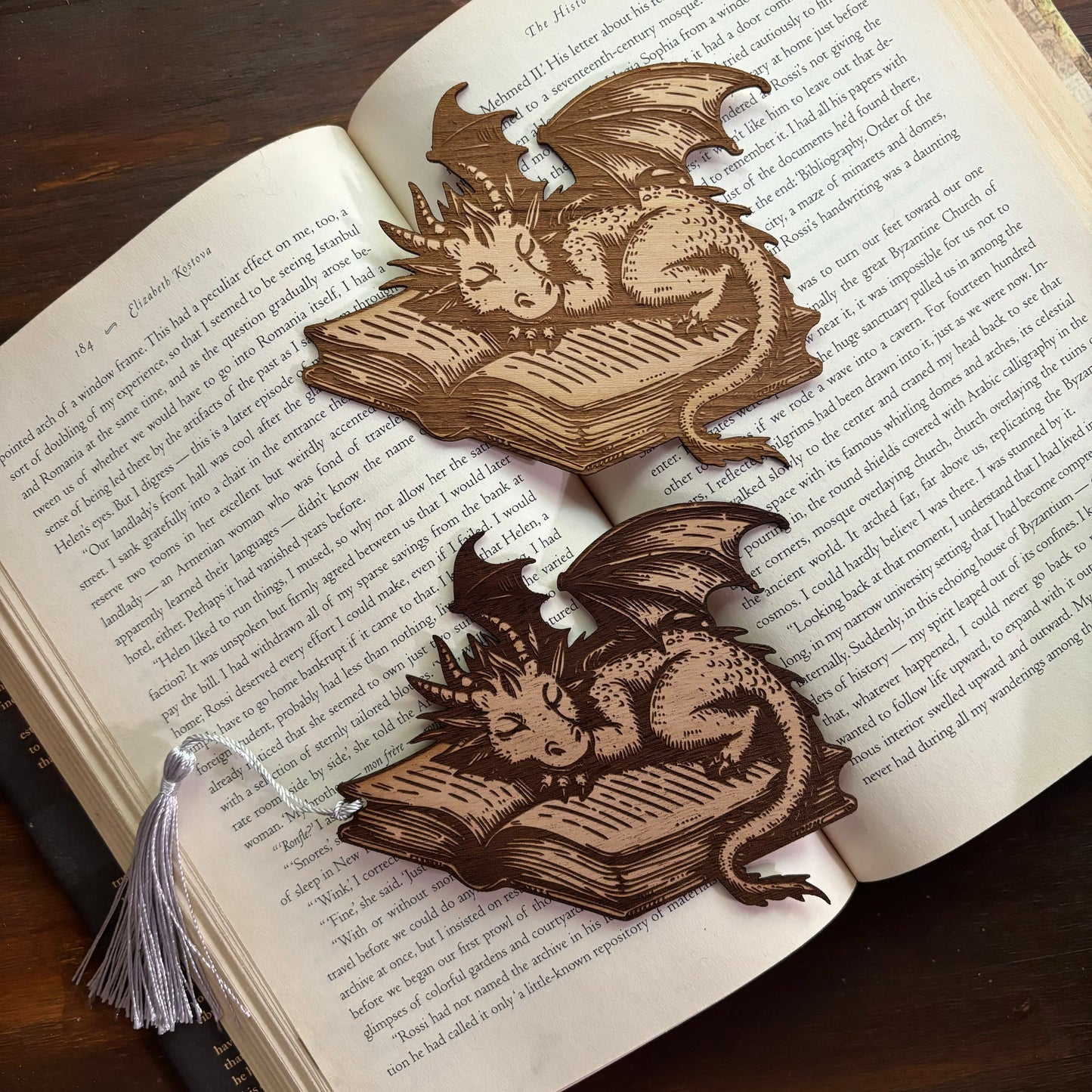 Sleeping Dragon Wooden Bookmark