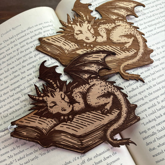 Sleeping Dragon Wooden Bookmark