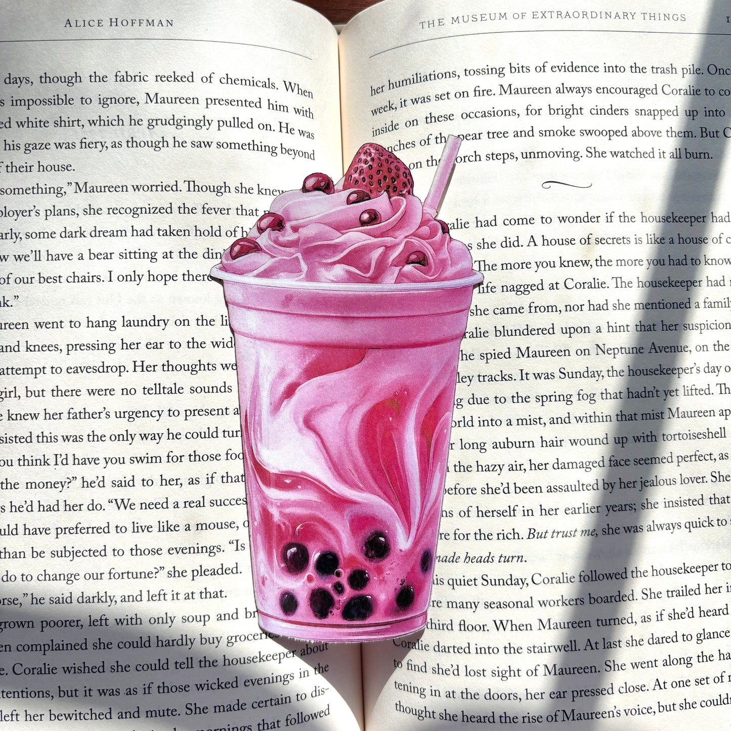 Strawberry Boba Bookmark