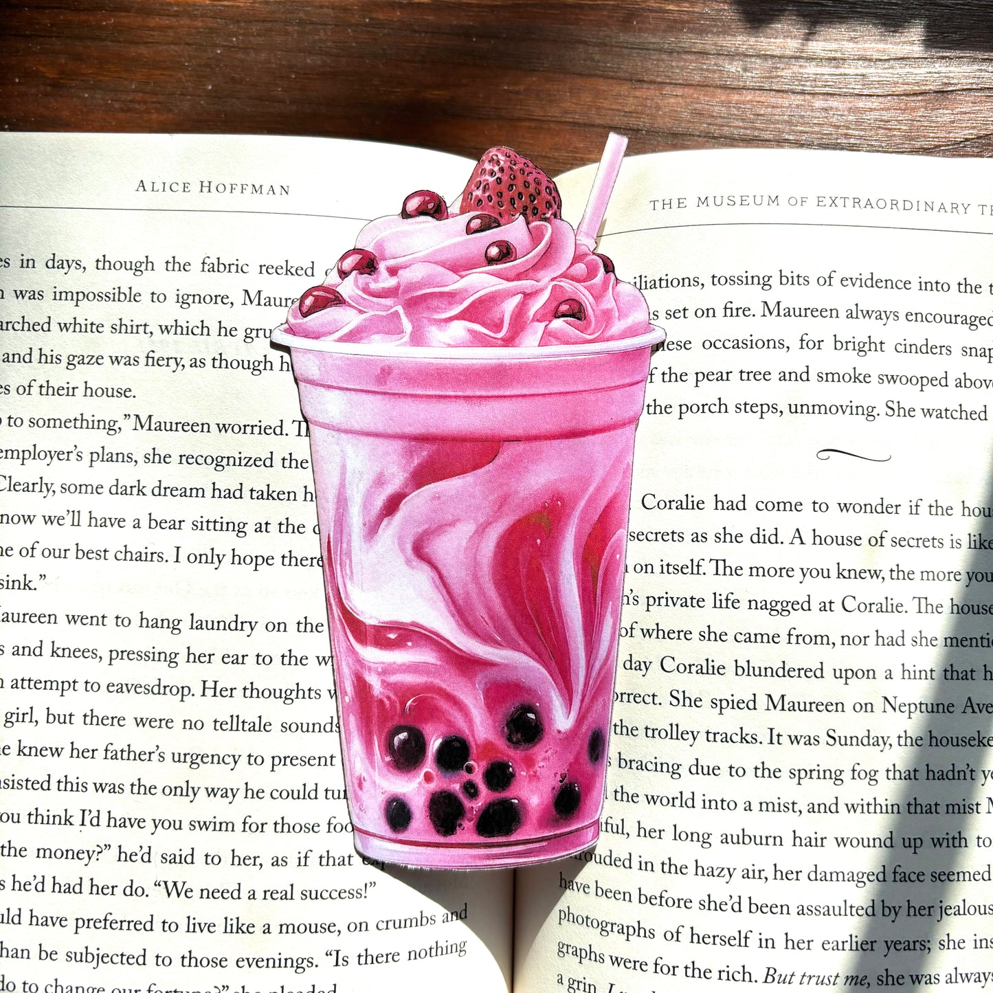 Strawberry Boba Bookmark