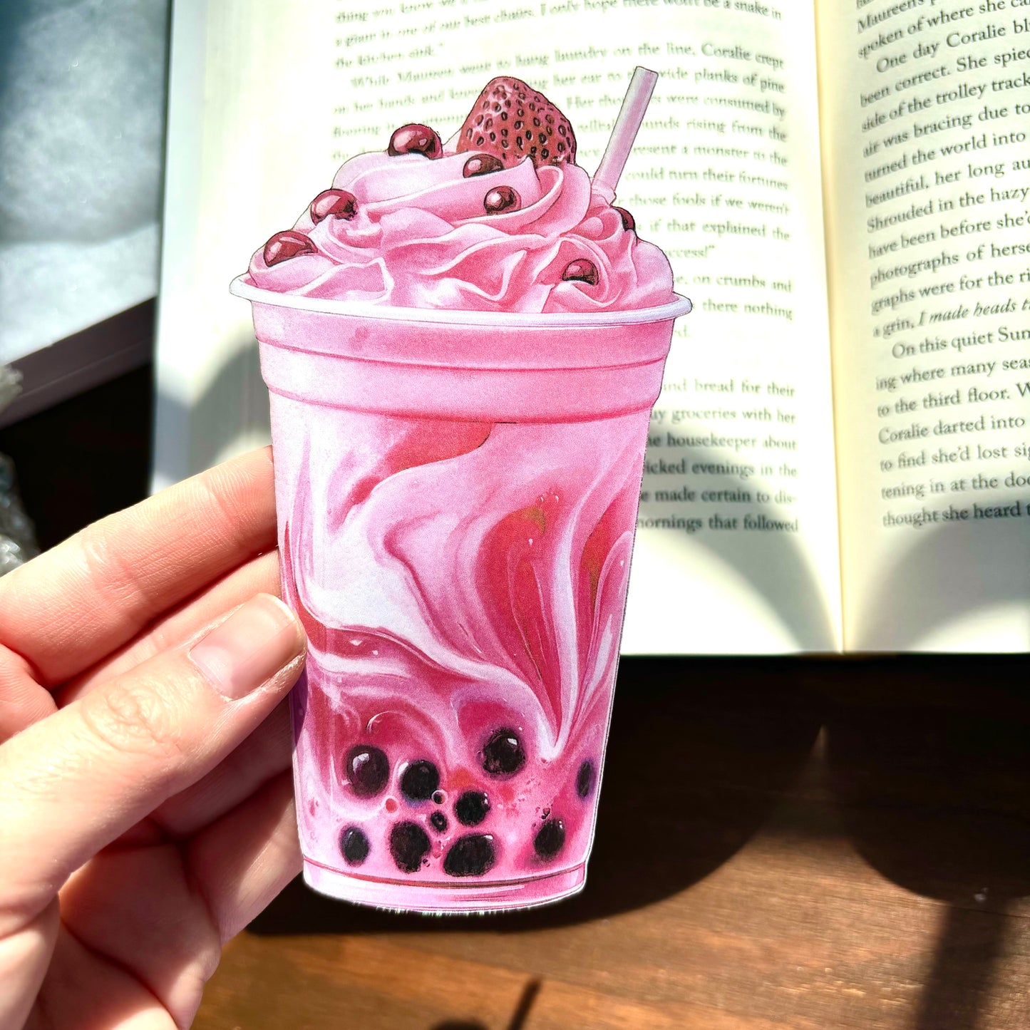 Strawberry Boba Bookmark