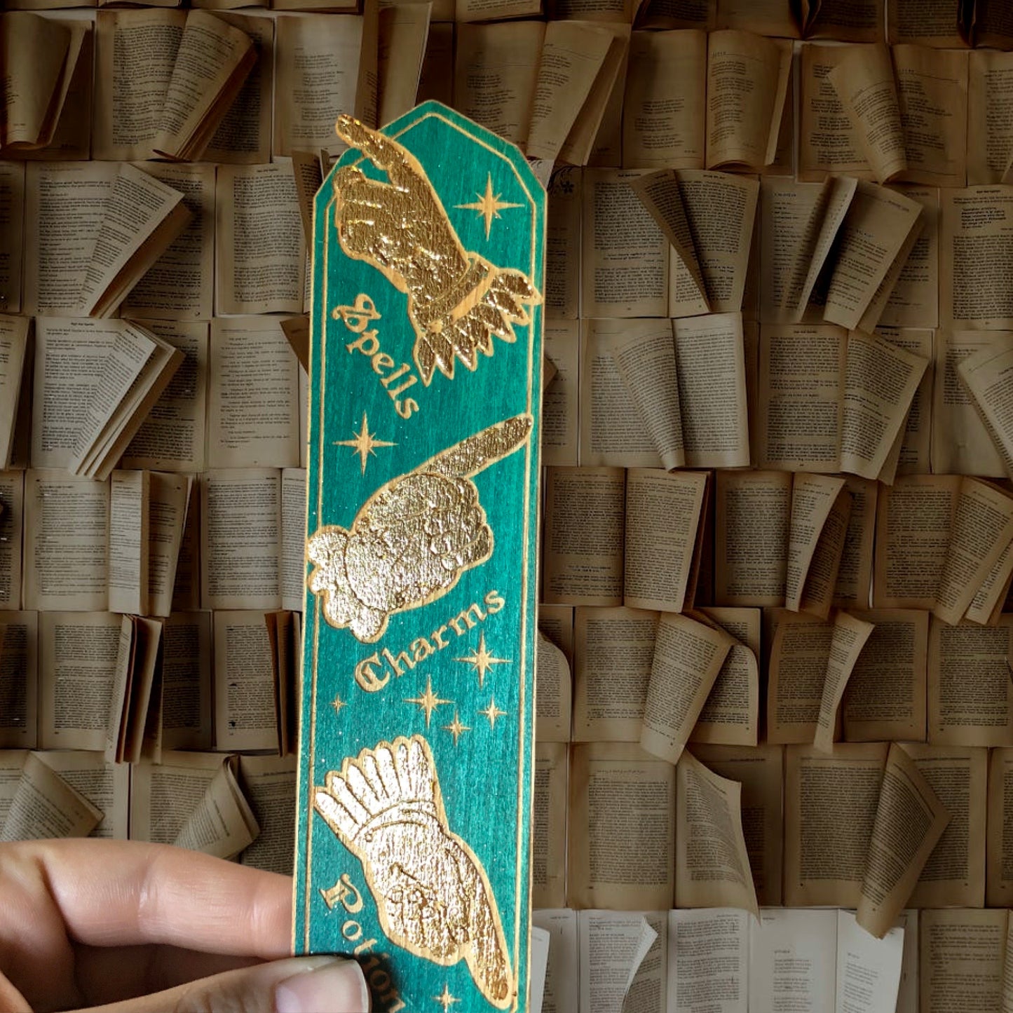 Magical Bookstore Wooden Bookmark