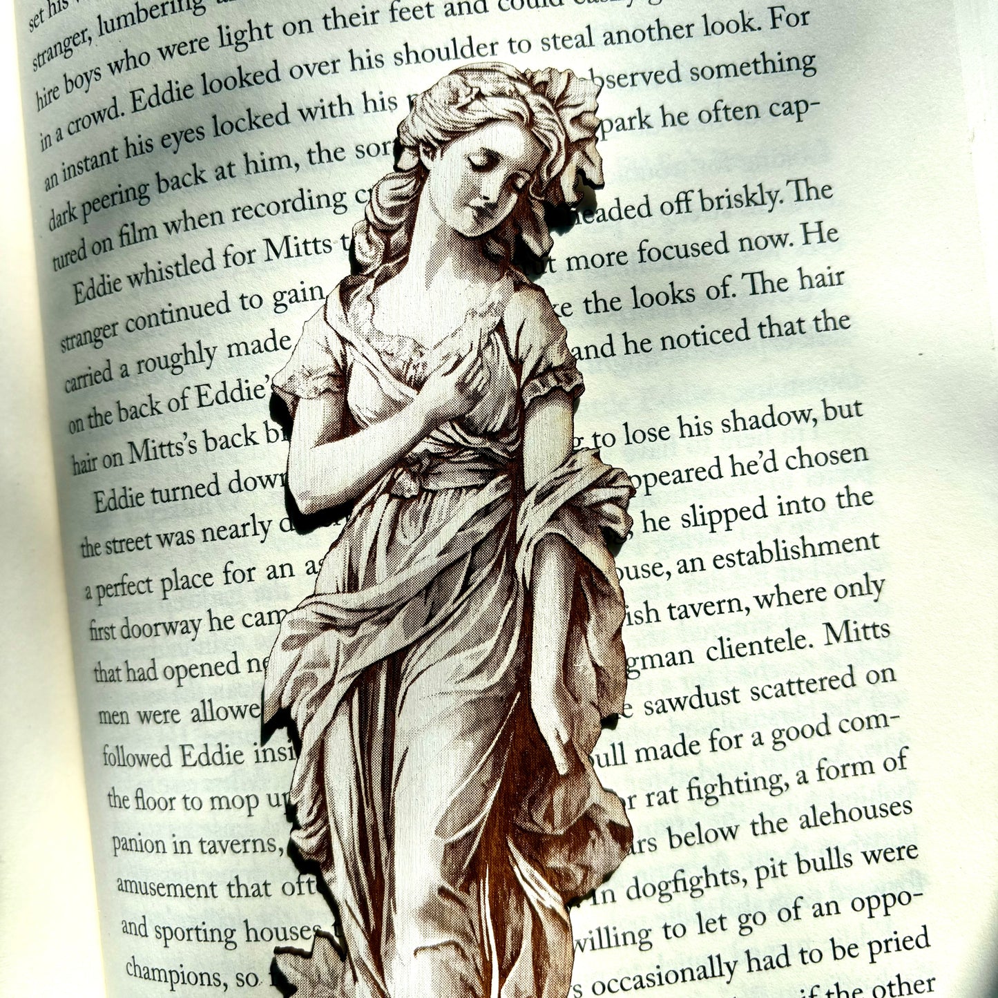 Garden Statue Wooden Bookmark