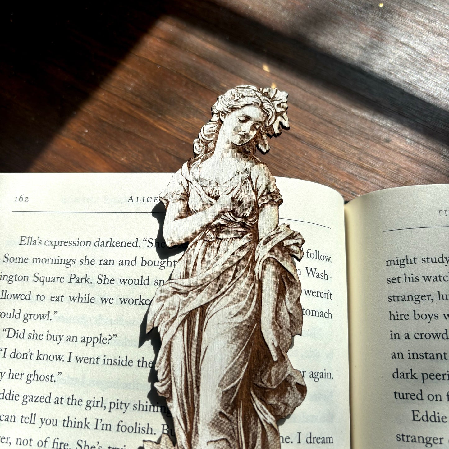 Garden Statue Wooden Bookmark