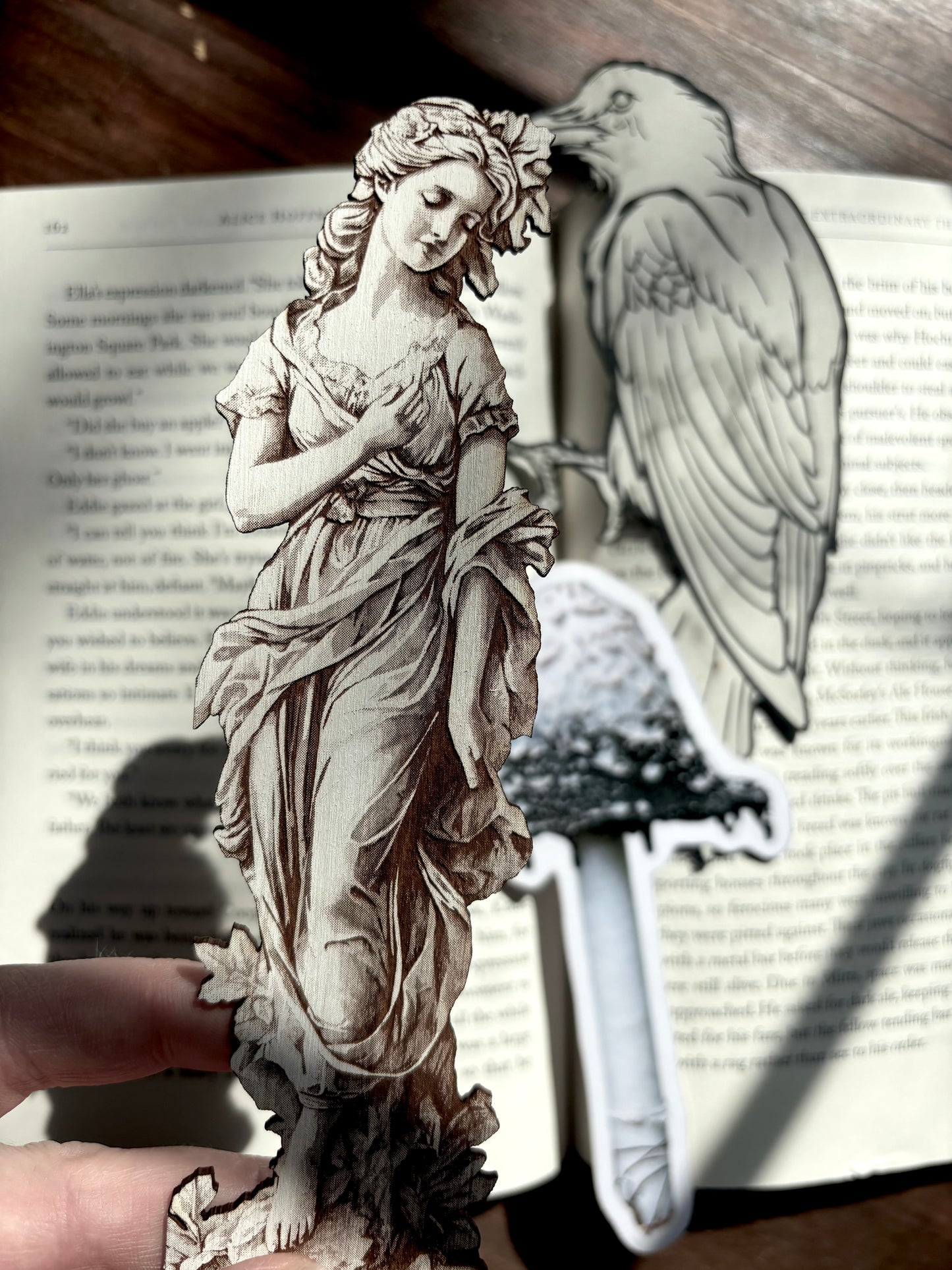 Garden Statue Wooden Bookmark