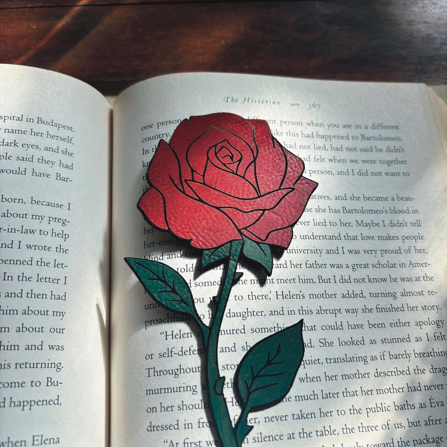 Rose Bookmark Vegan Leather