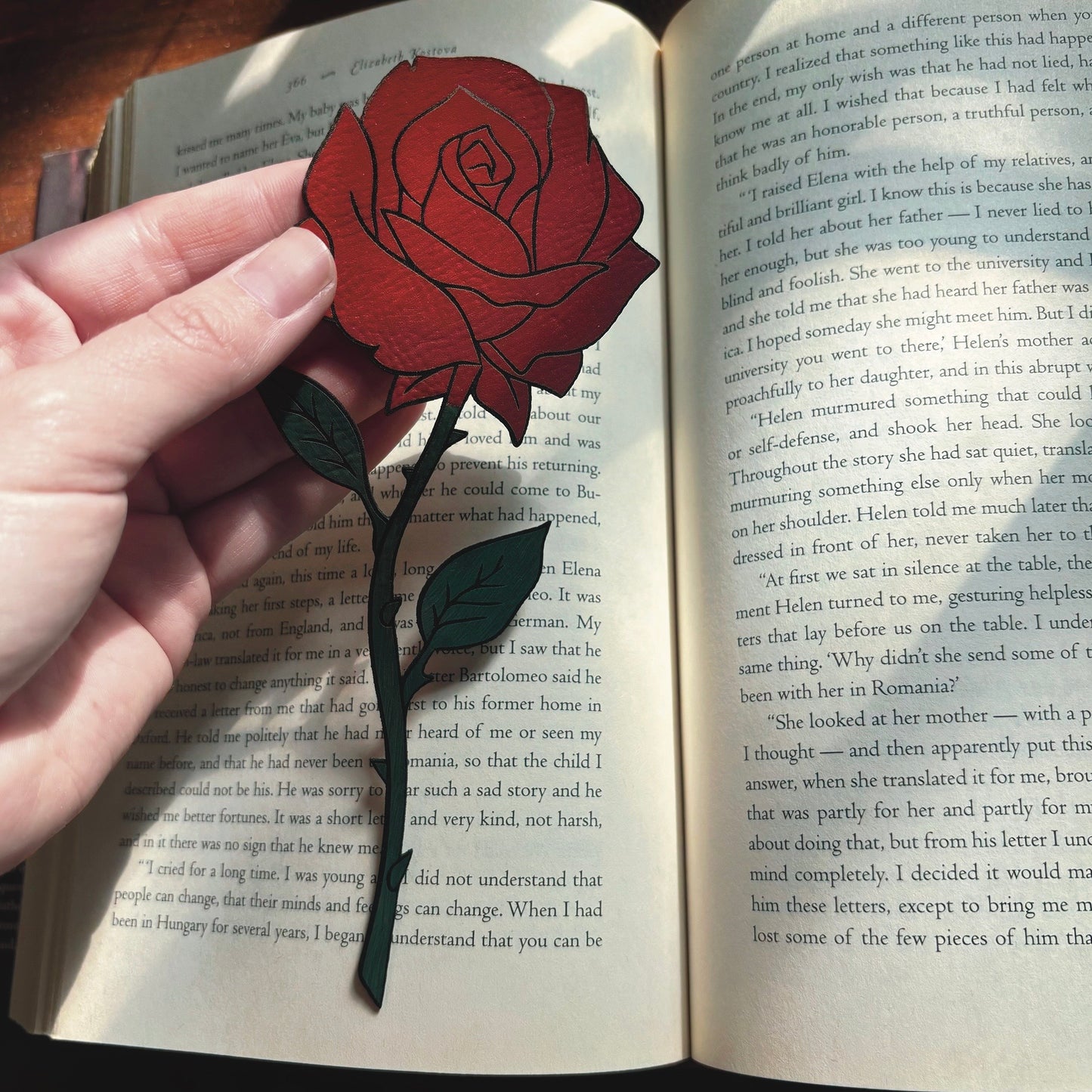 Rose Bookmark Vegan Leather