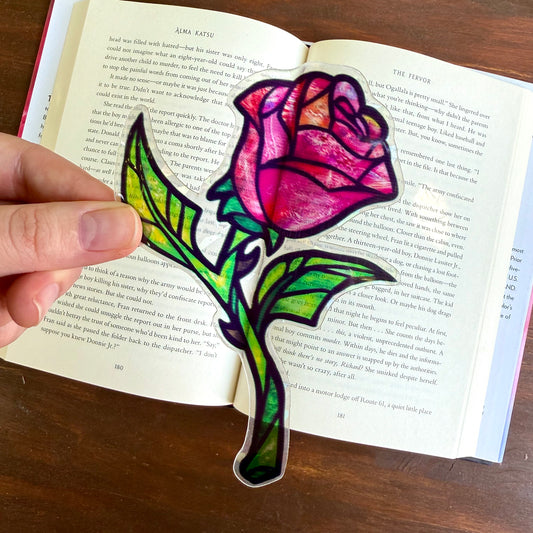 Enchanted Rose Transparent Bookmark