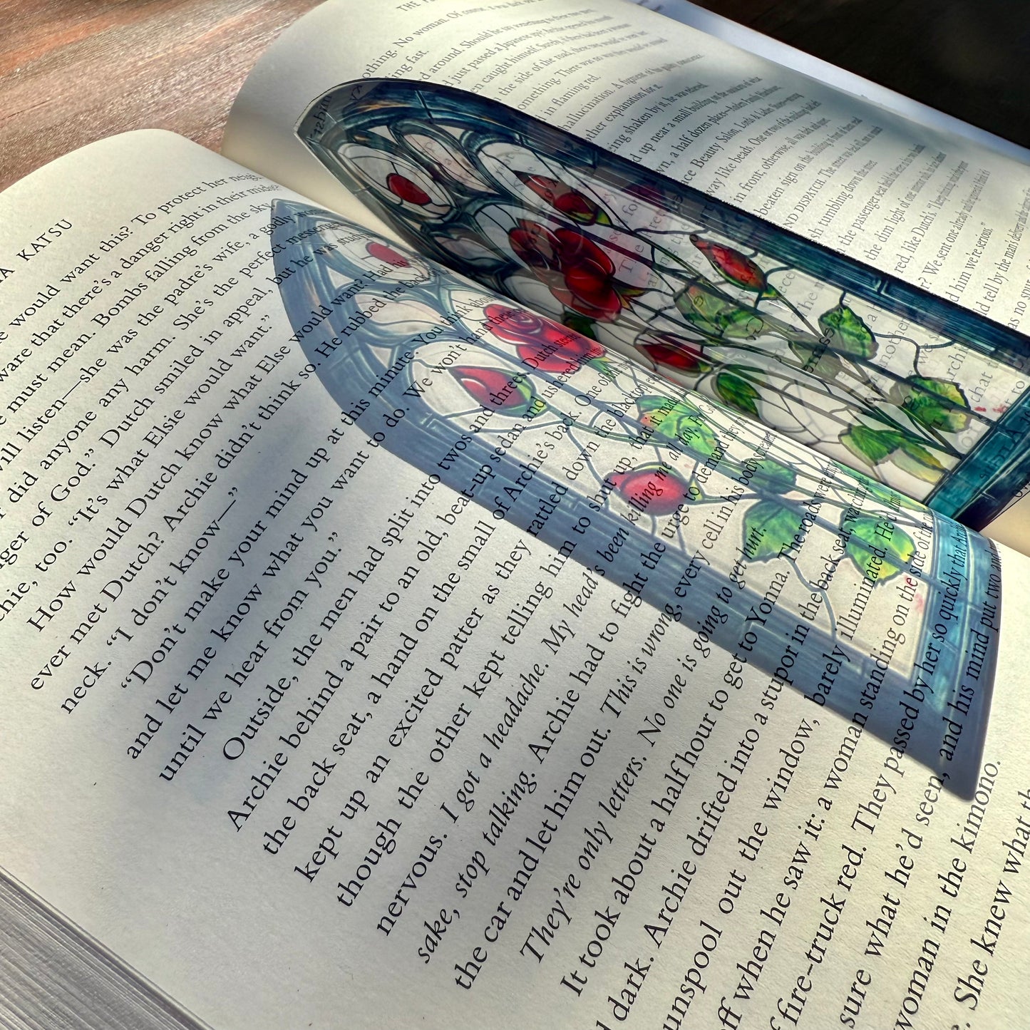 Rose Gothic Window Transparent Bookmark
