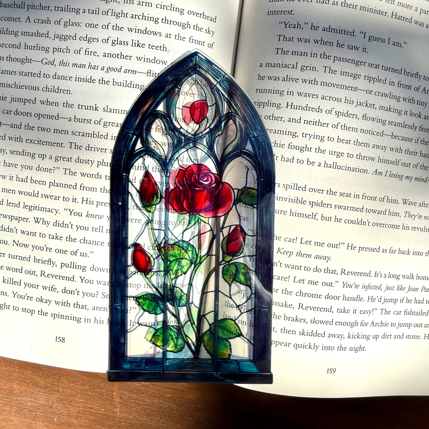 Rose Gothic Window Transparent Bookmark