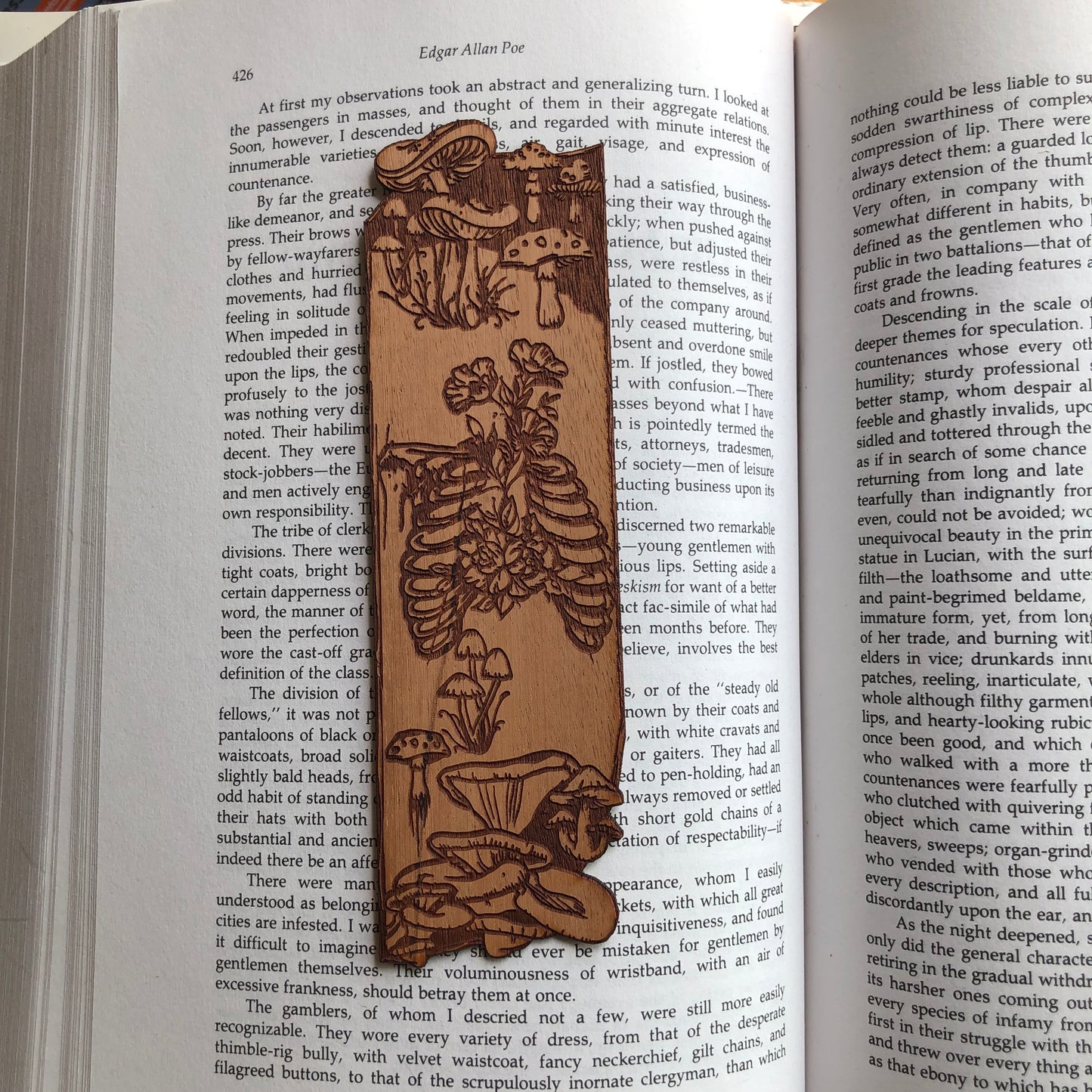 Skeleton Fungi Wooden Bookmark