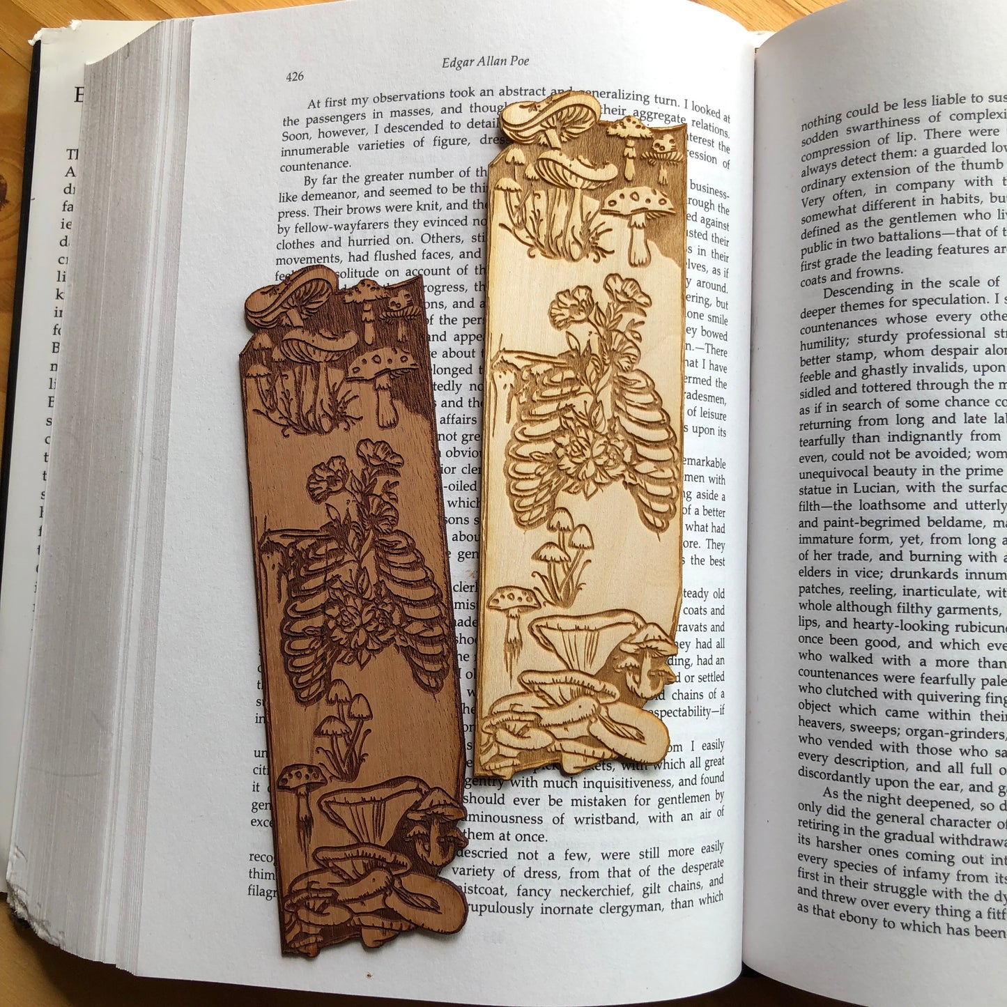 Skeleton Fungi Wooden Bookmark