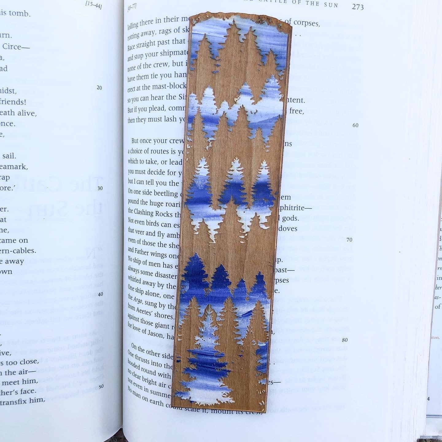 Winter Forest Wooden Bookmark