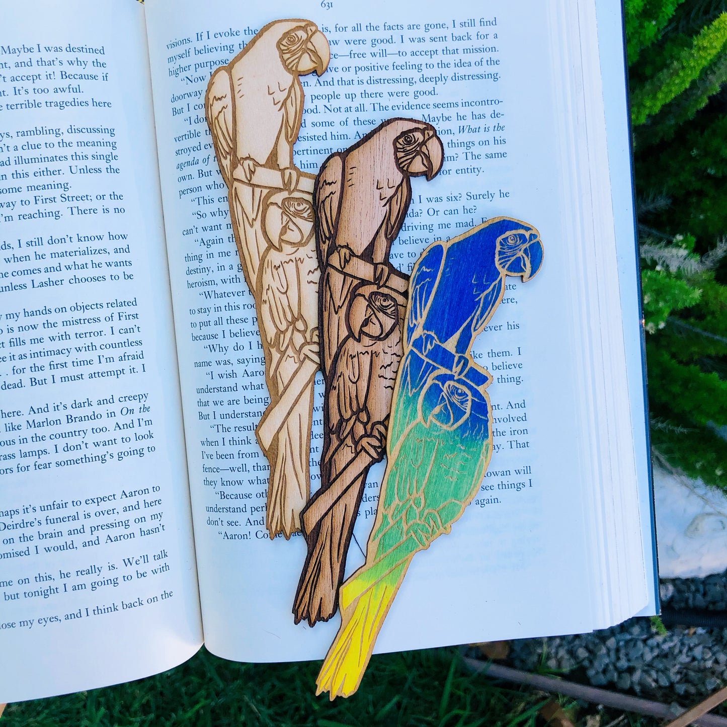 Parrot Wooden Bookmark | Summer Bookmark | Tropical Bird Woodmark | Bookish Gift