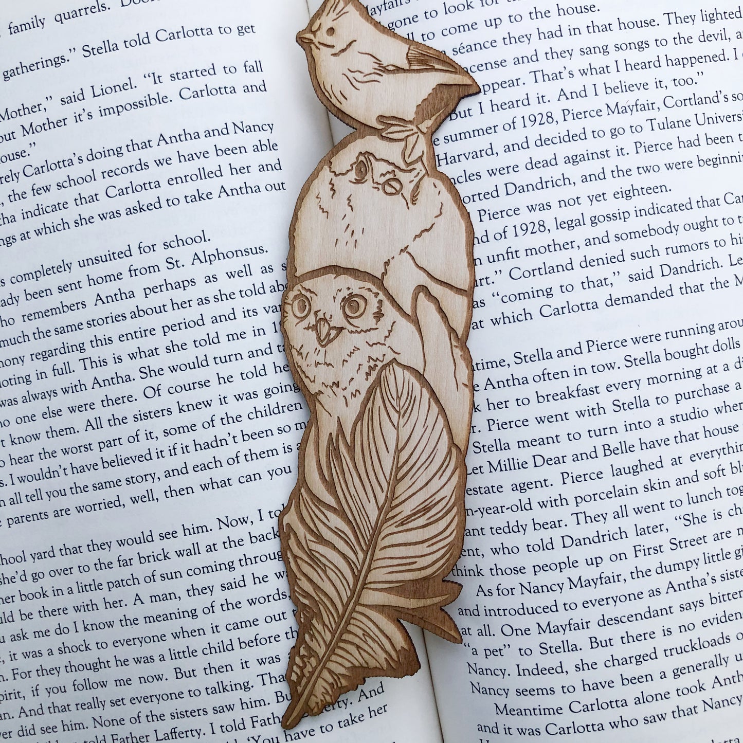 Birds of a Feather Wooden Bookmark | Bookish Gift | Nature Bookmark