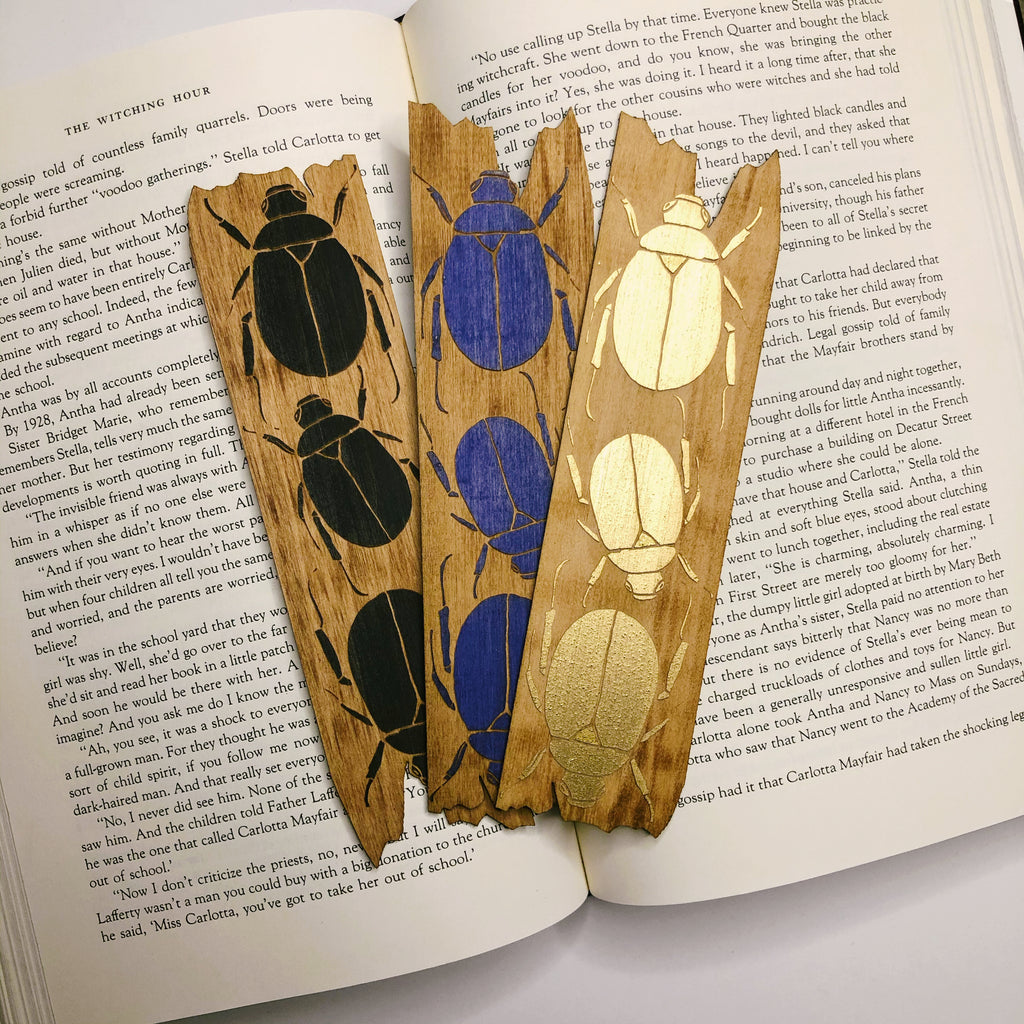 Scarab Beetles Wooden Bookmark | The Mummy Bookmark