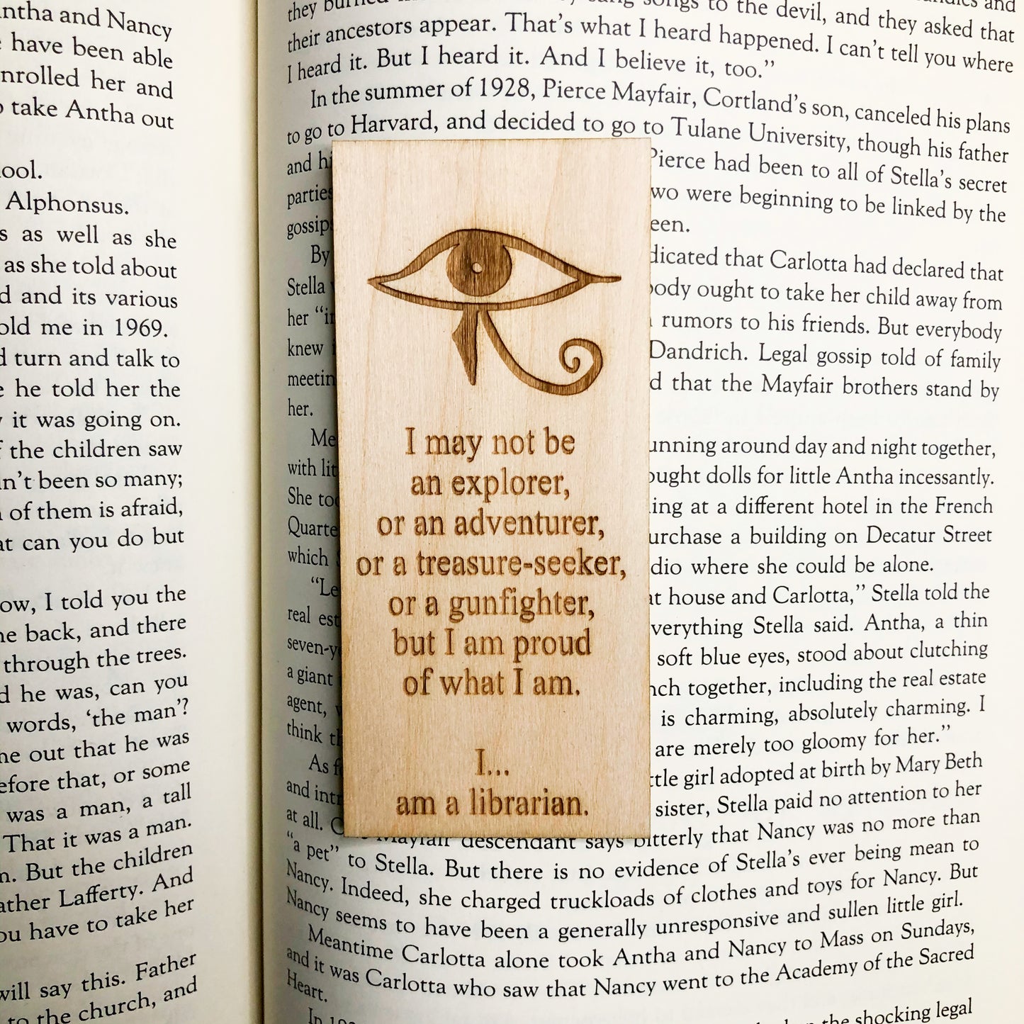 Librarian Wooden Bookmark | The Mummy Bookmark | Eye of Horus Woodmark