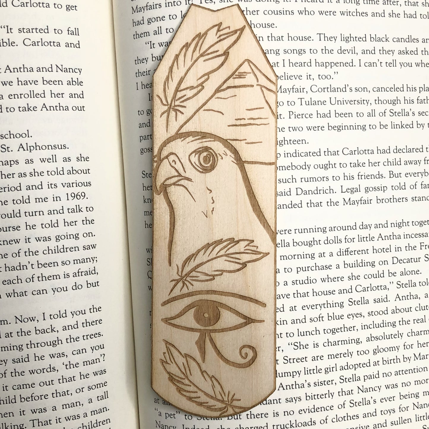 Horus Wooden Bookmark | Egyptian Mythology Bookmark