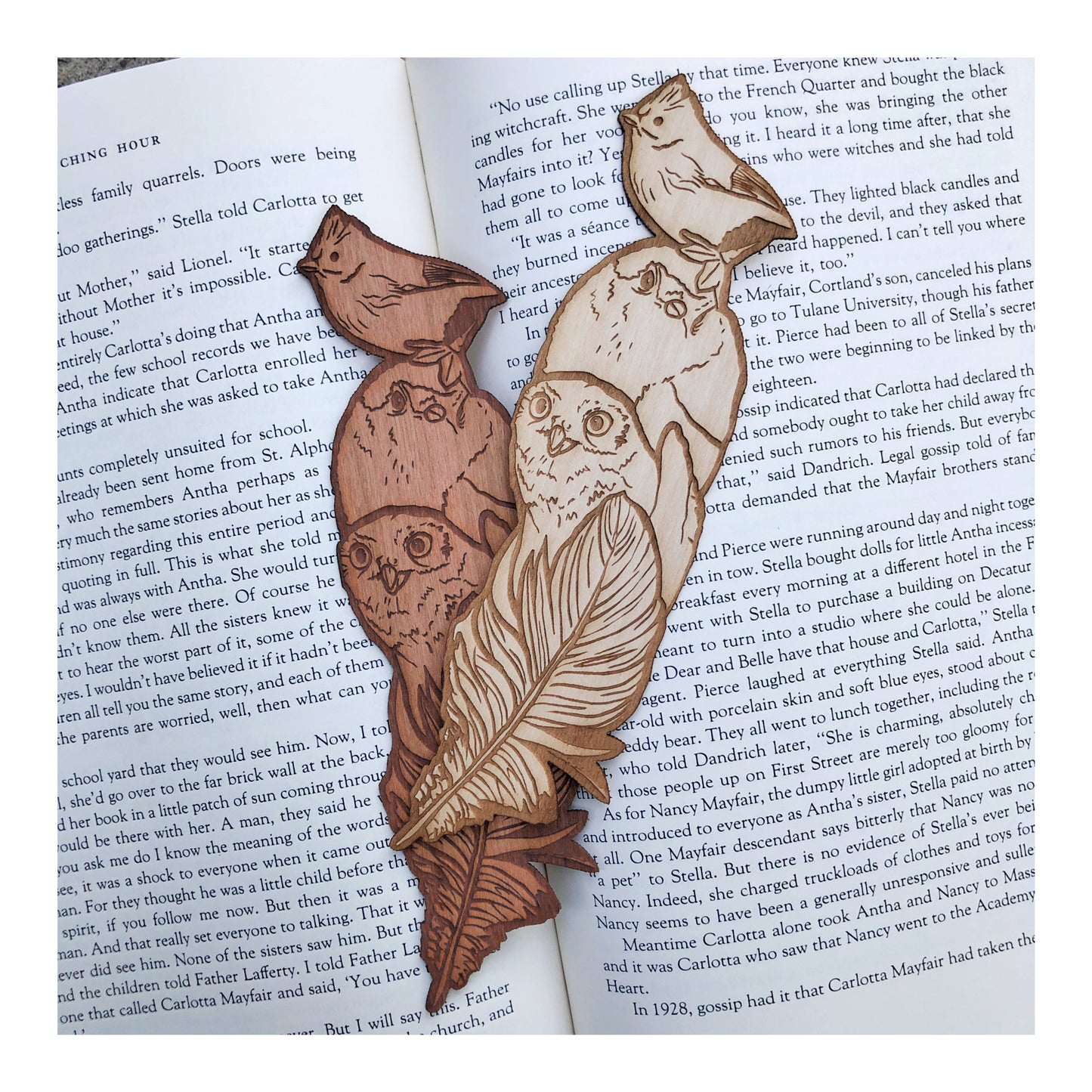 Birds of a Feather Wooden Bookmark | Bookish Gift | Nature Bookmark