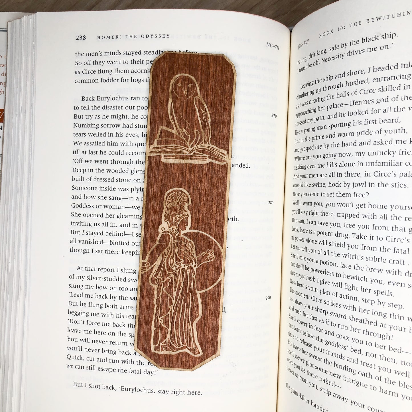 Athena Wooden Bookmark