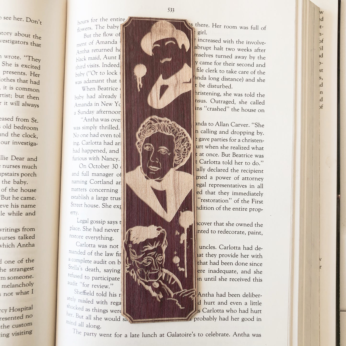 Agatha Christie Wooden Bookmark