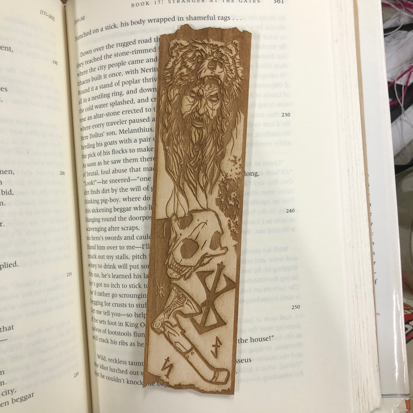 Viking Warrior Wooden Bookmark