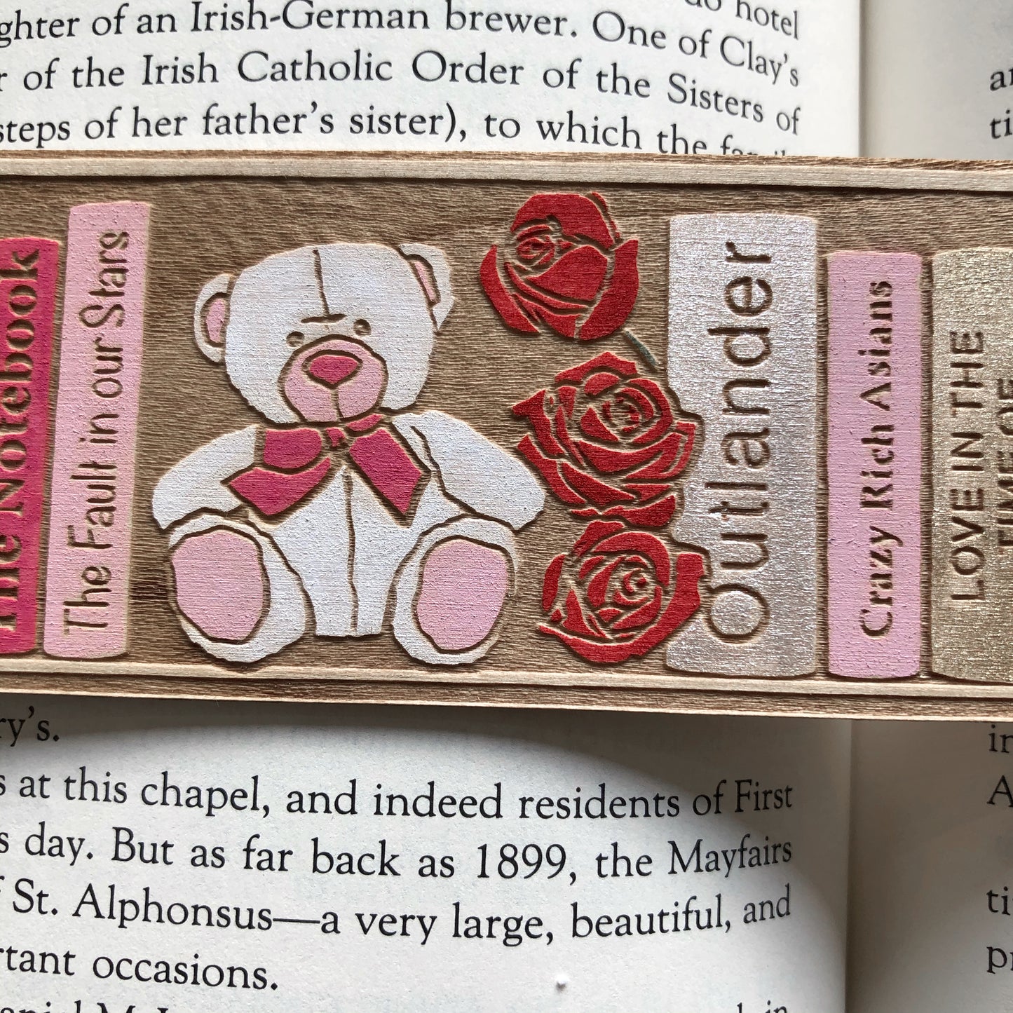 The Romance Shelf Detailed Wooden Bookmark